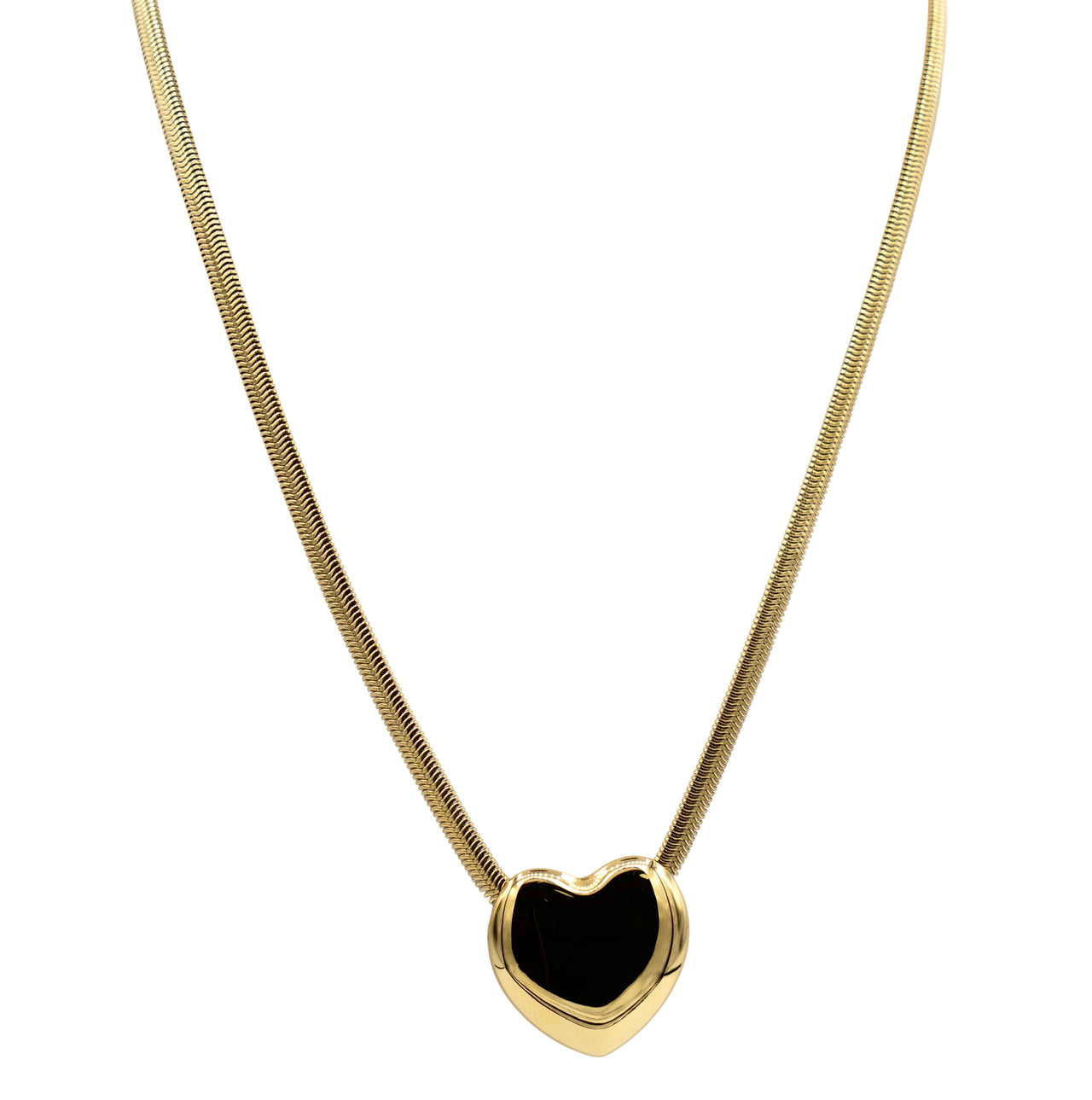 The Snake Chain with Heart Necklace