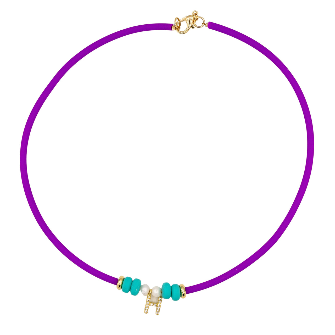 The Neon Purple Initial Necklace