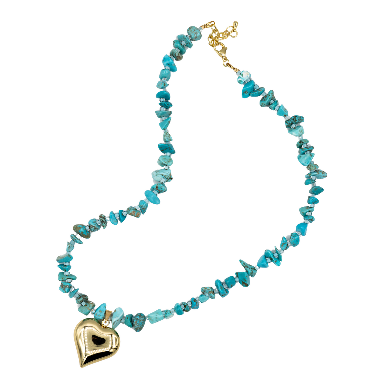 The Turquoise Heart Beaded Necklace