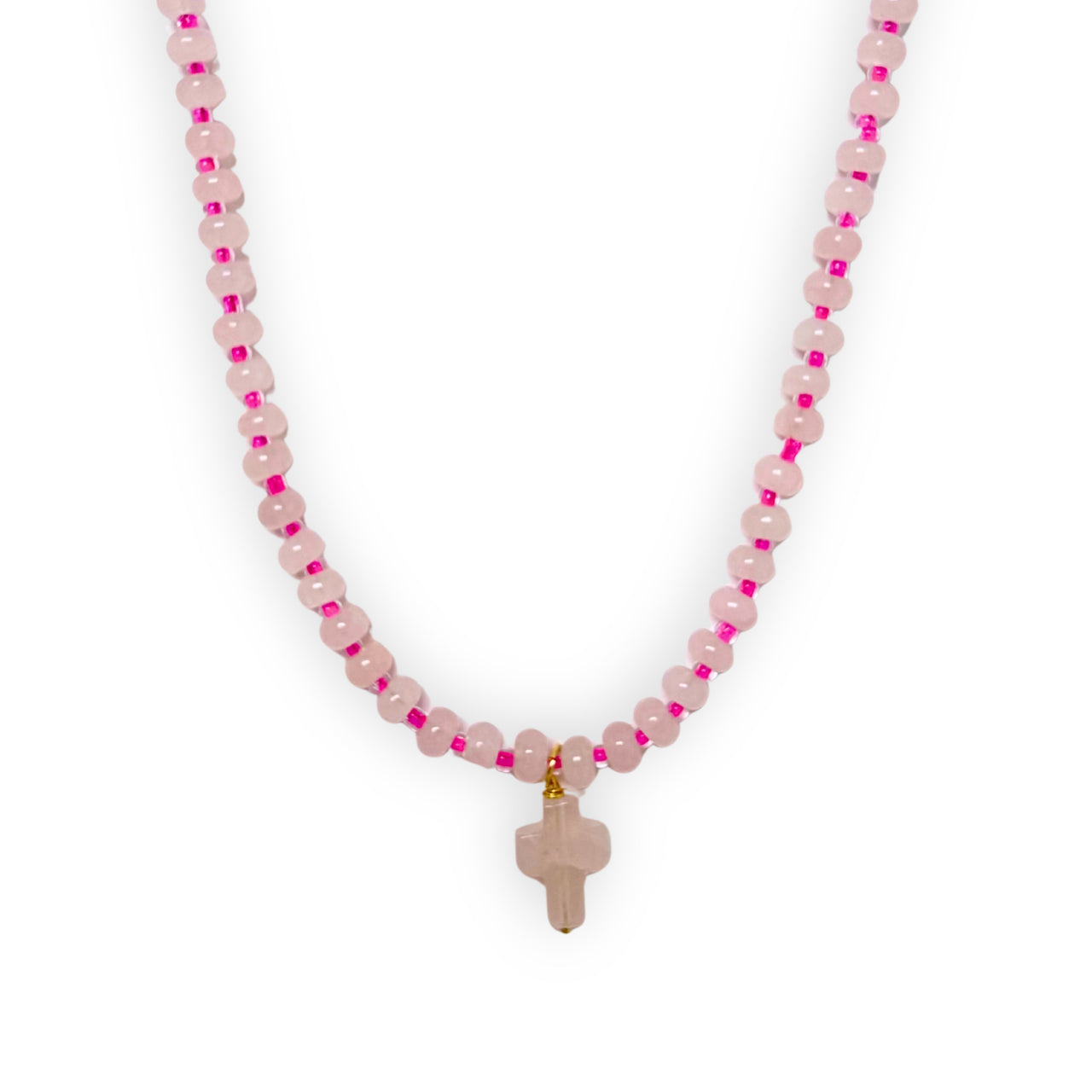 Mini Pink Cross Necklace | Faith Meets Fashion