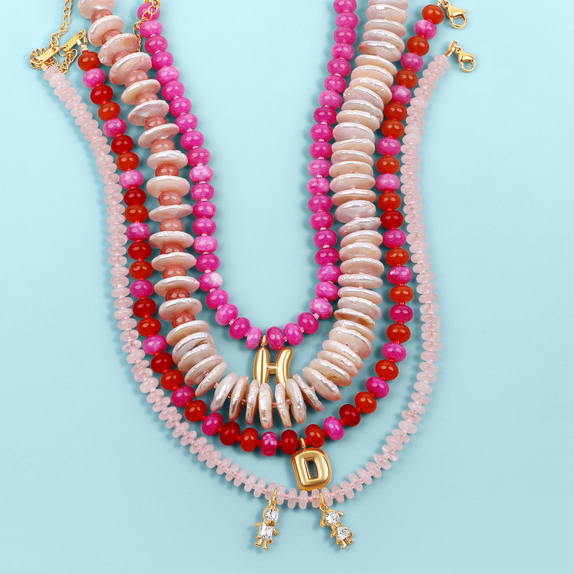 lay flat image with 3 necklaces