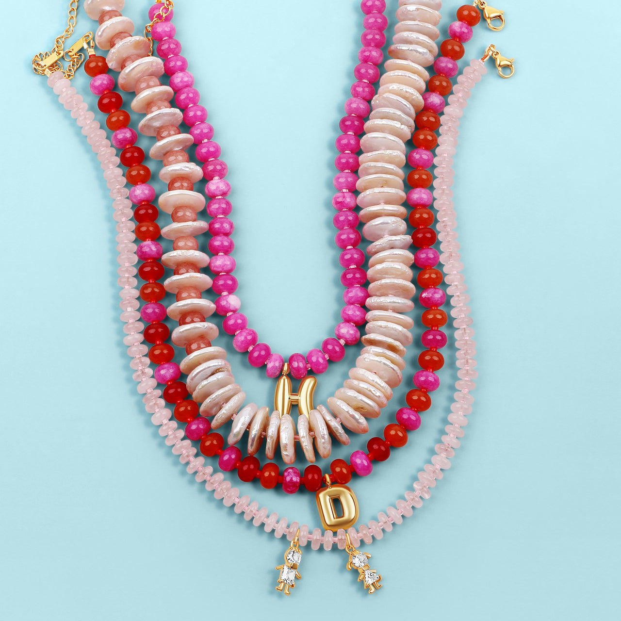 lay flat image with 3 necklaces