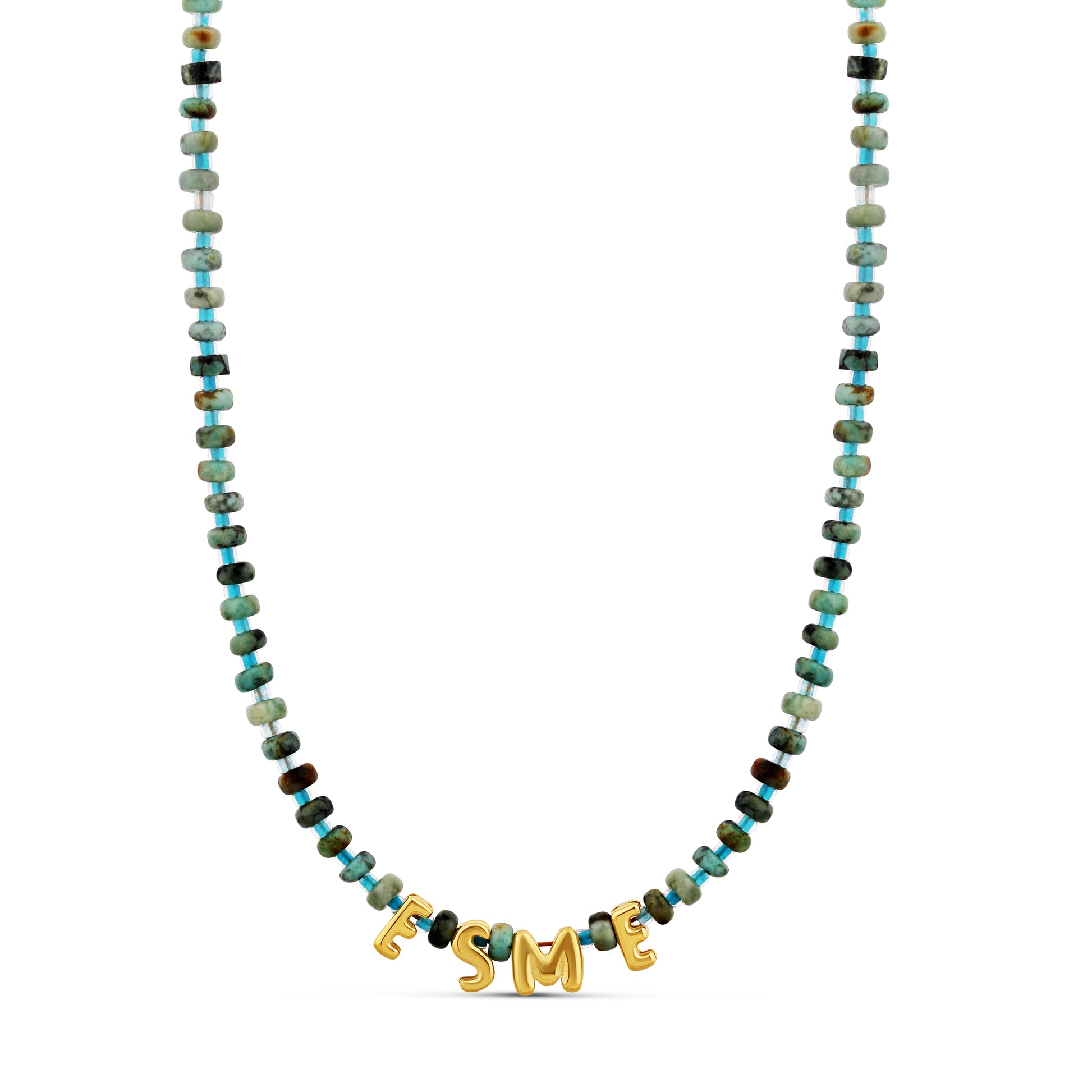 Custom Name Beaded Necklace - Personalized Letter Necklace (6 Colors)