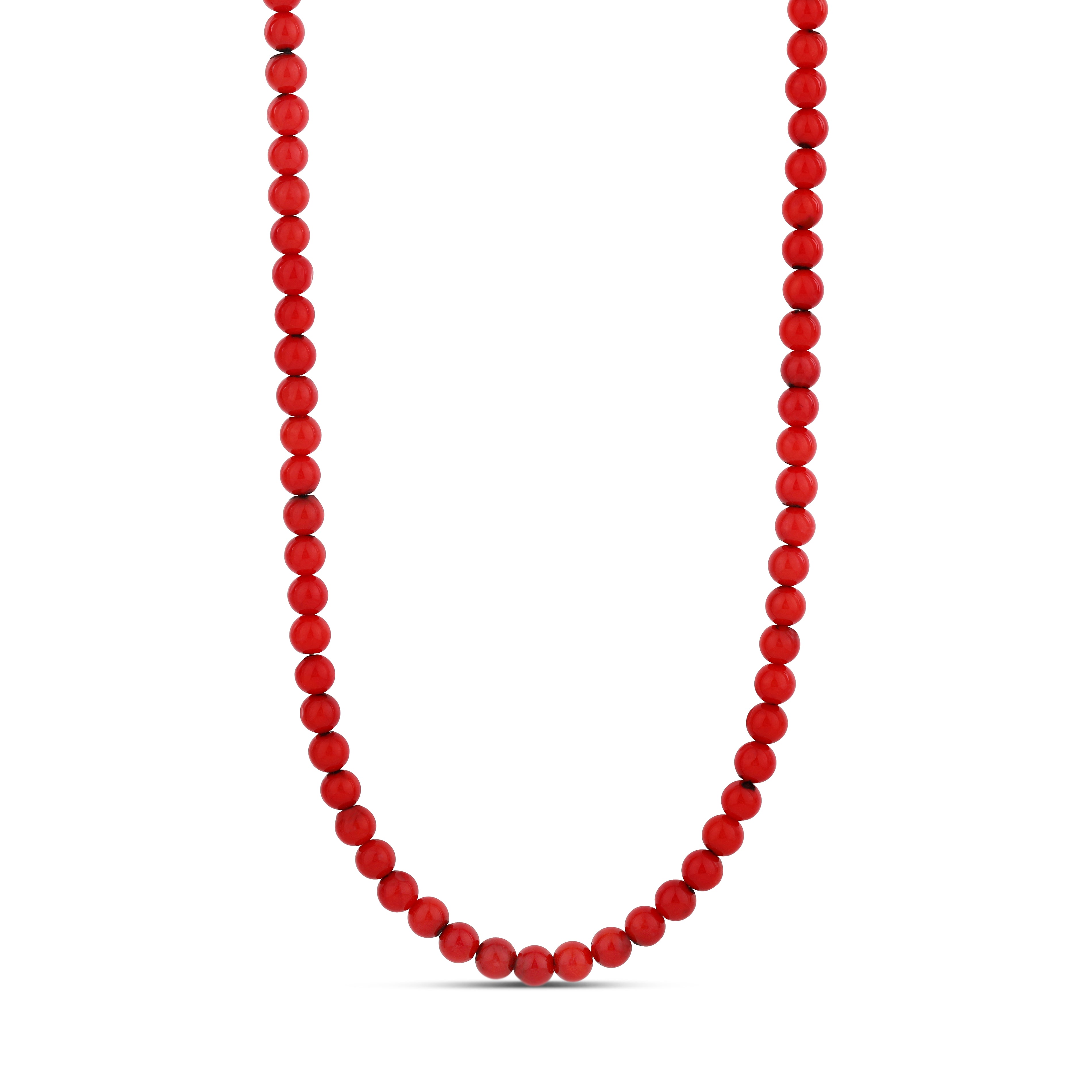 6mm Coral Beaded Necklace