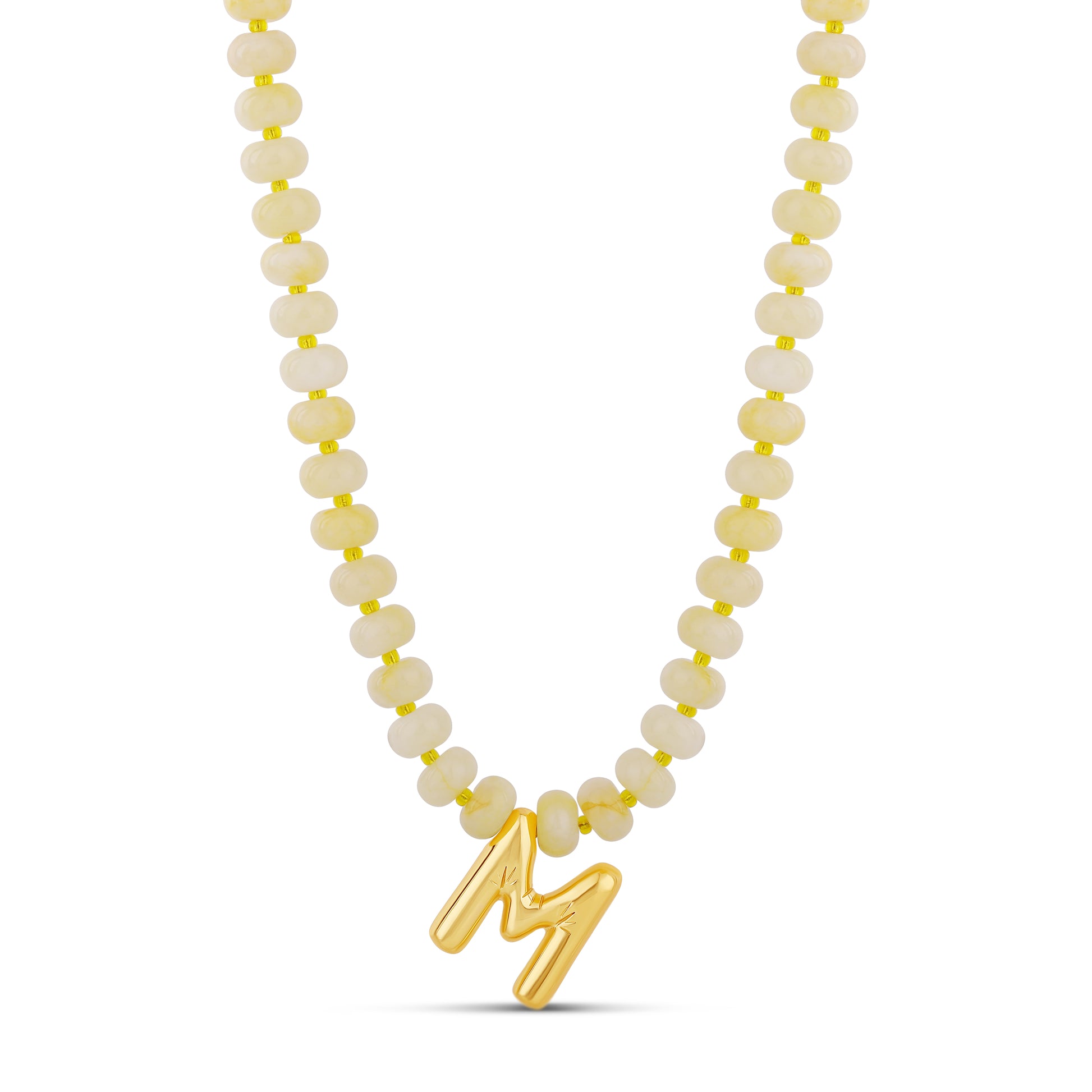 Bubble Initial Beaded Necklace