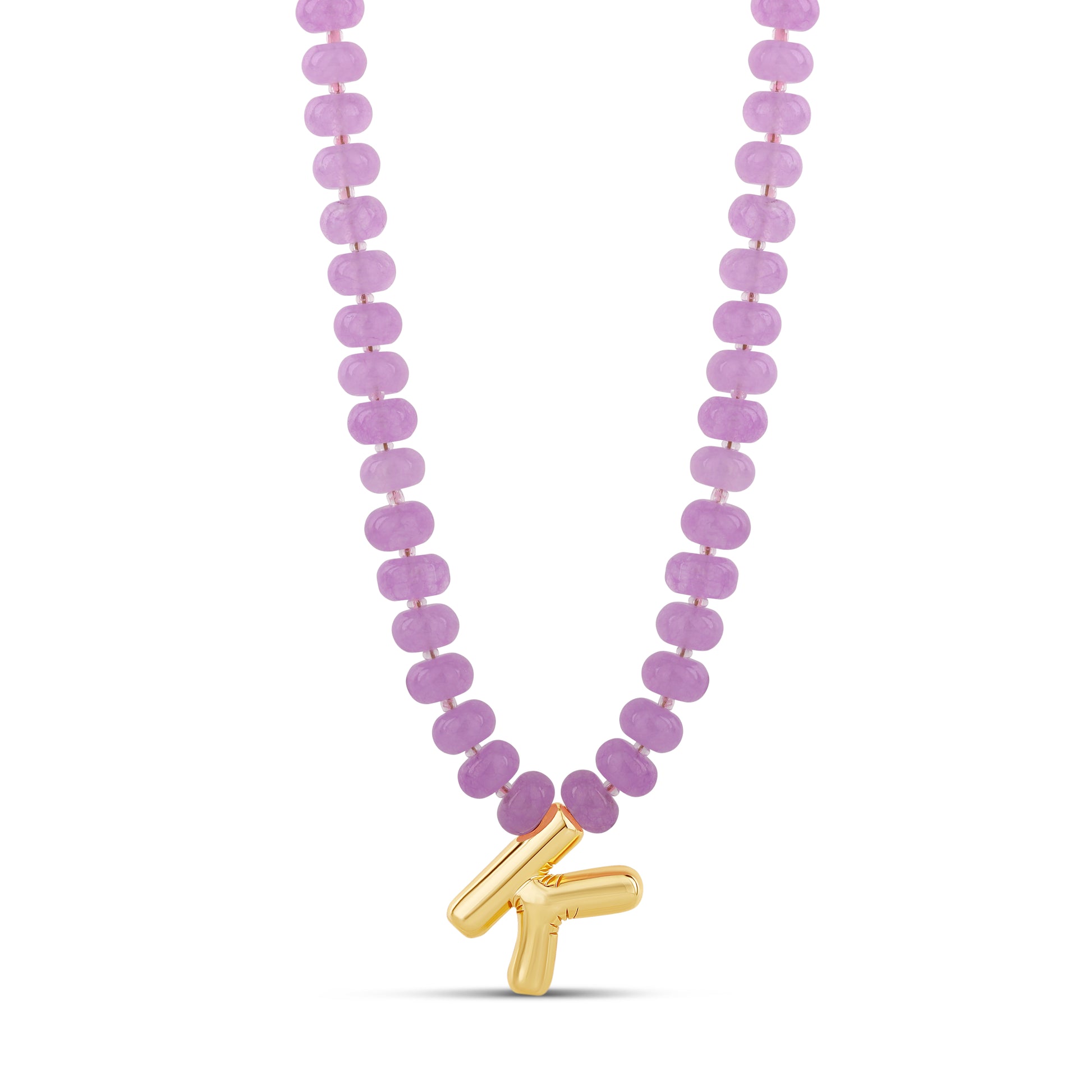 Bubble Initial Beaded Necklace