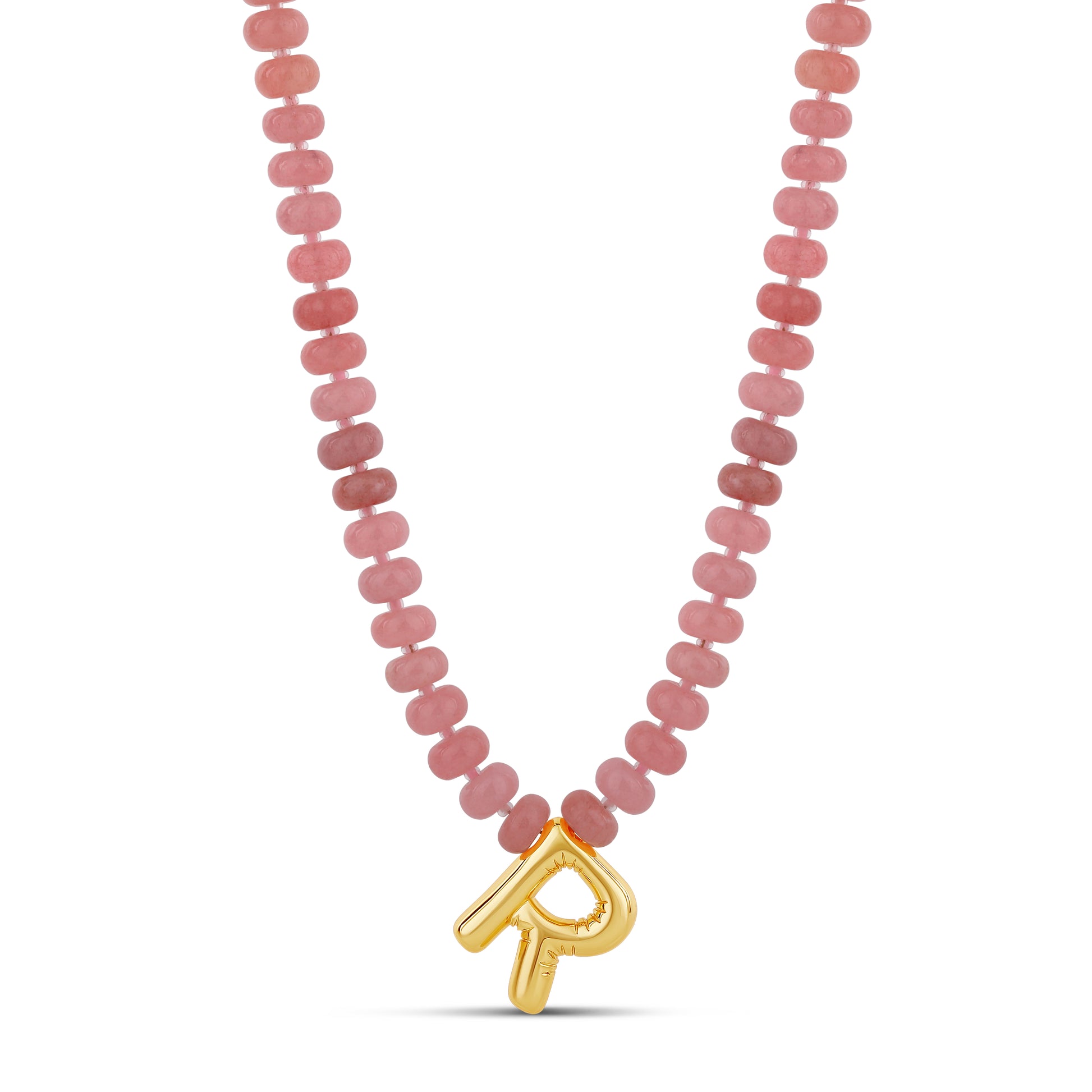 Bubble Initial Beaded Necklace