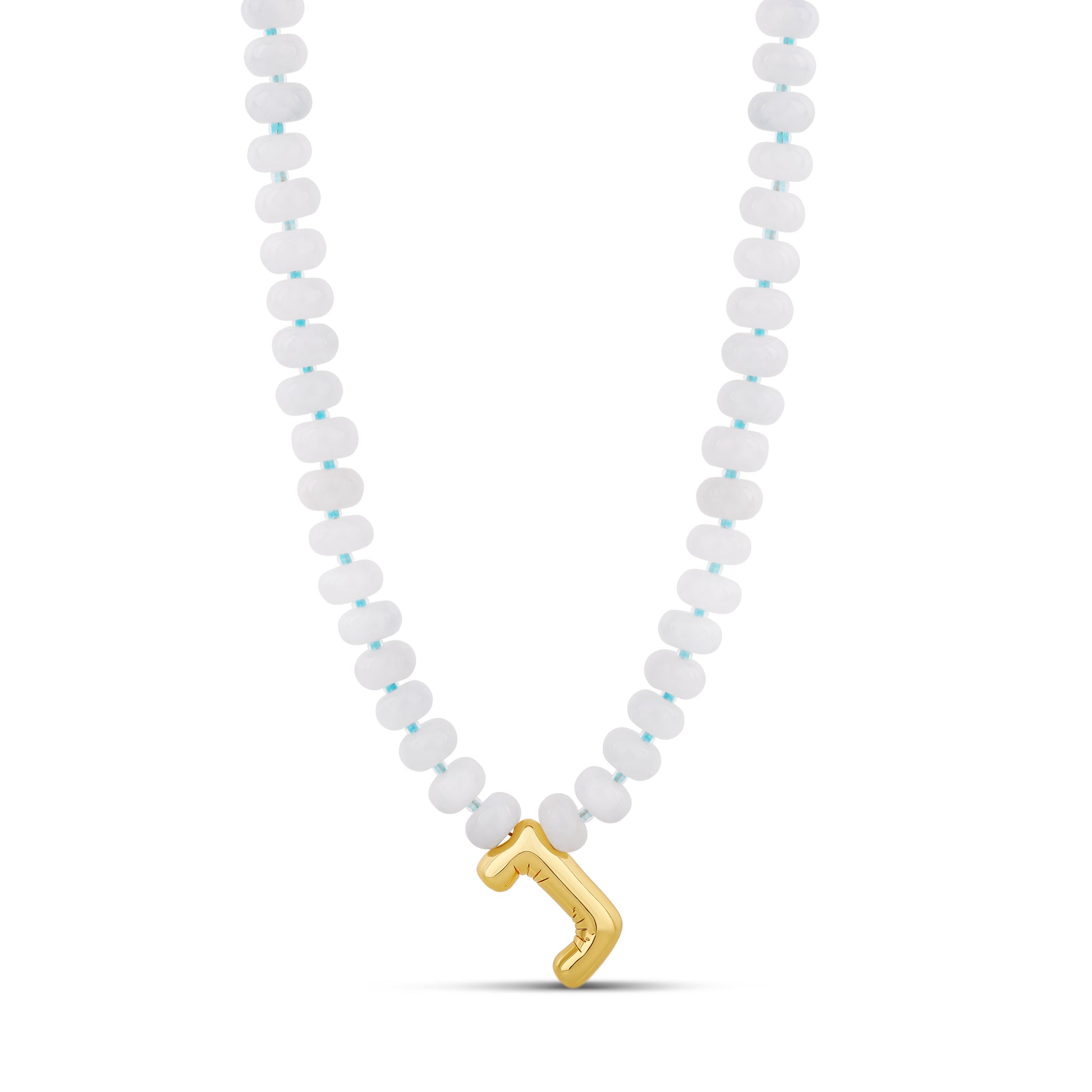 Bubble Initial Beaded Necklace