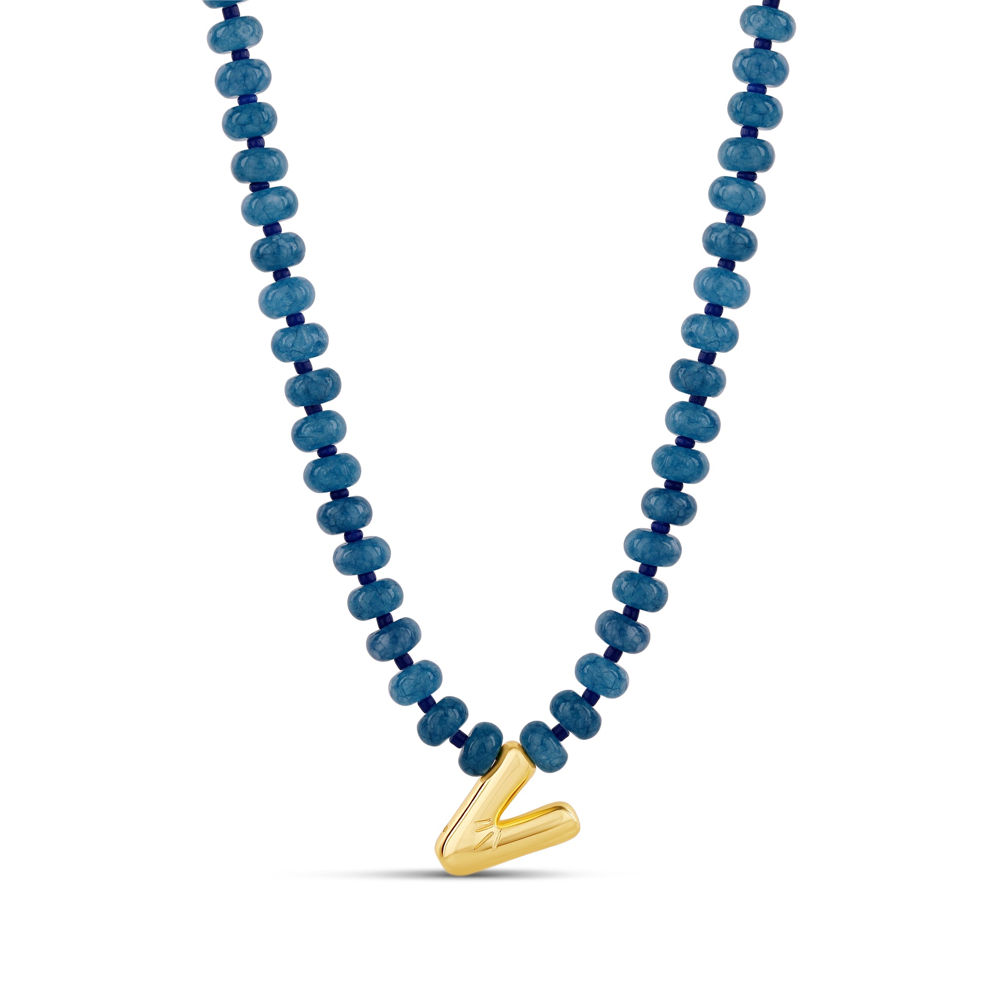 Bubble Initial Beaded Necklace