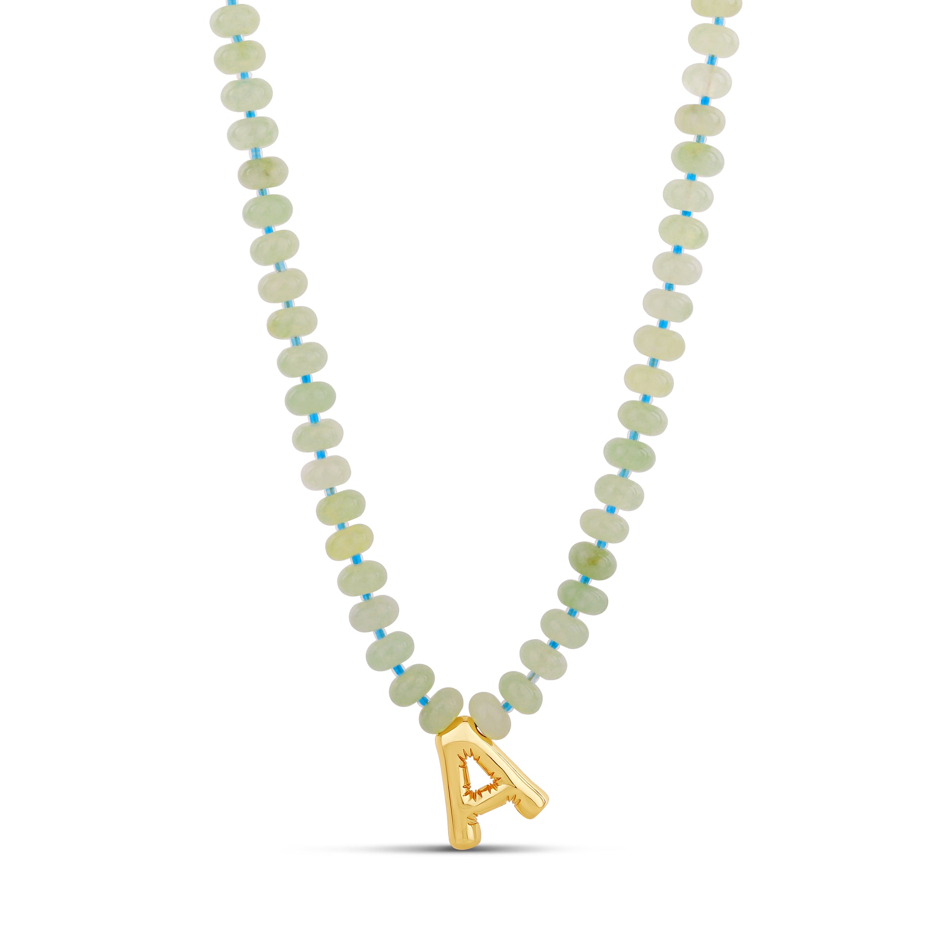 Bubble Initial Beaded Necklace