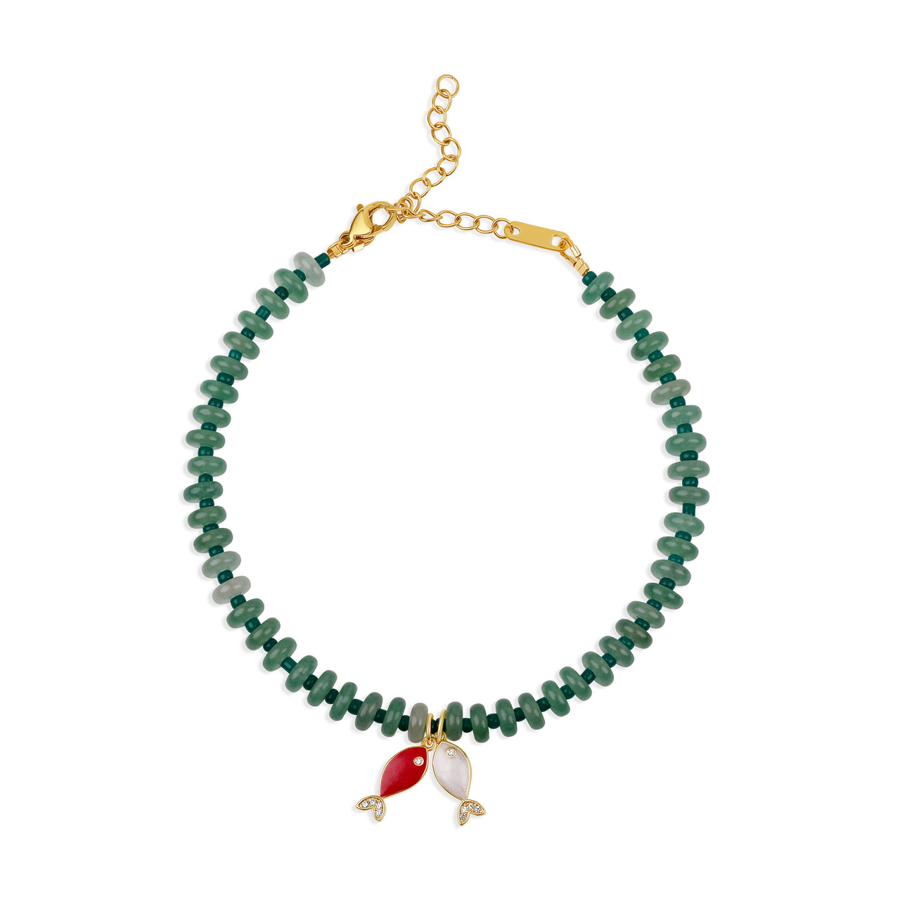 Light Green Fish Charm Anklet