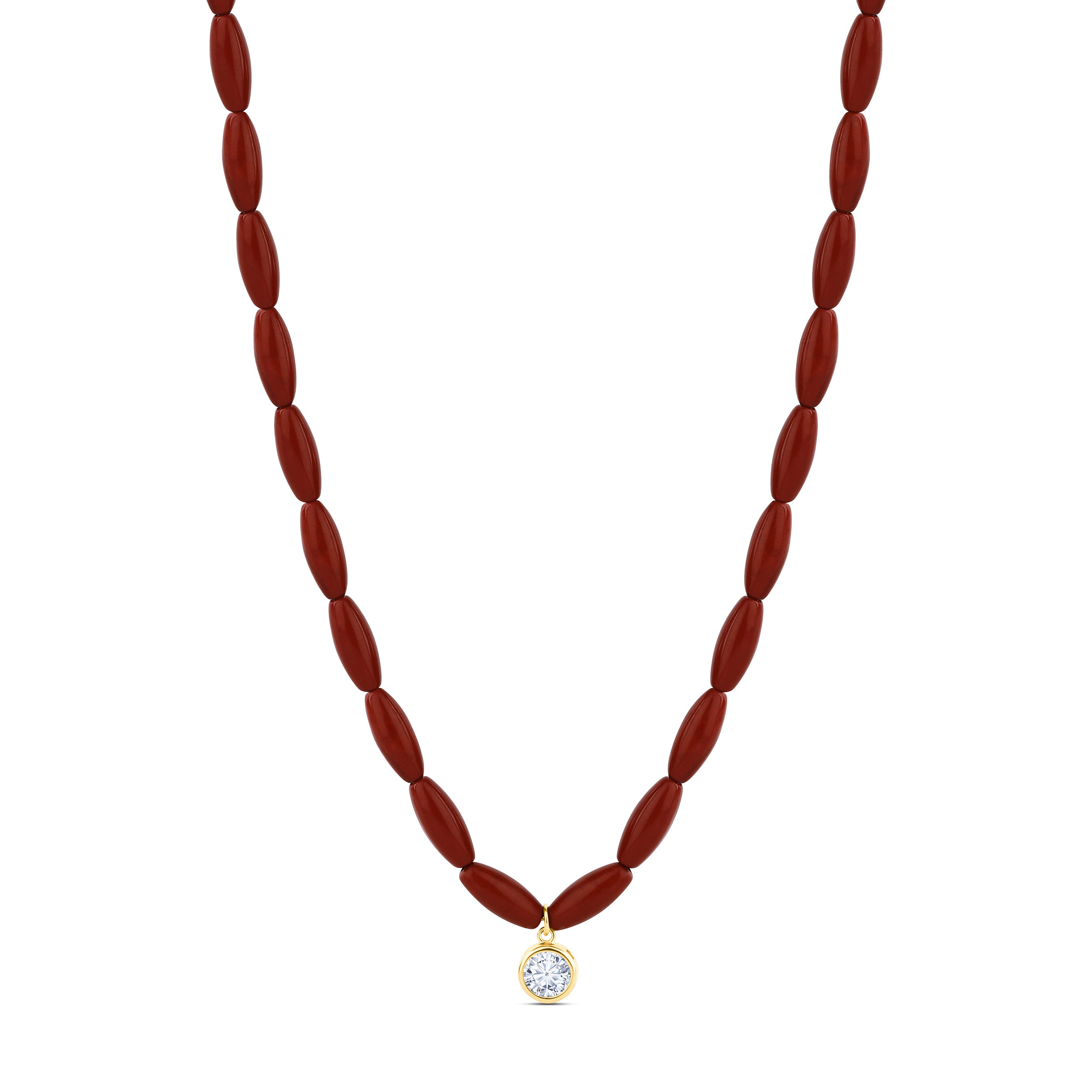 Solitaire Drop Red Jasper Adjustable Choker