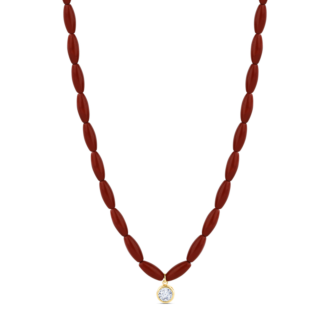 Solitaire Drop Red Jasper Adjustable Choker