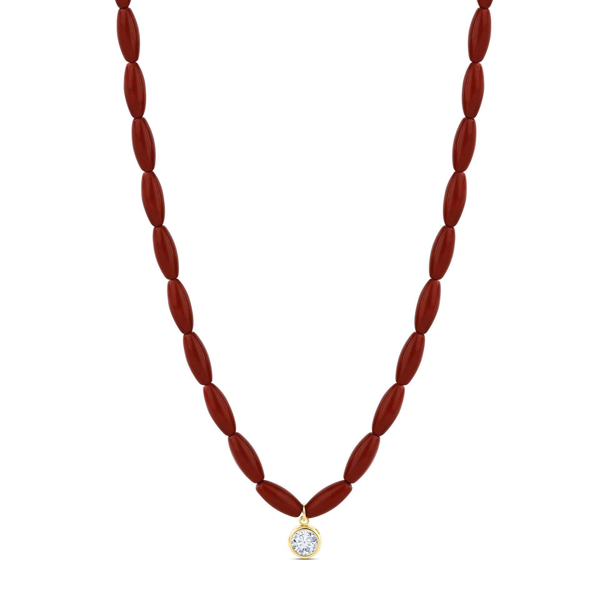 Solitaire Drop Red Jasper Adjustable Choker