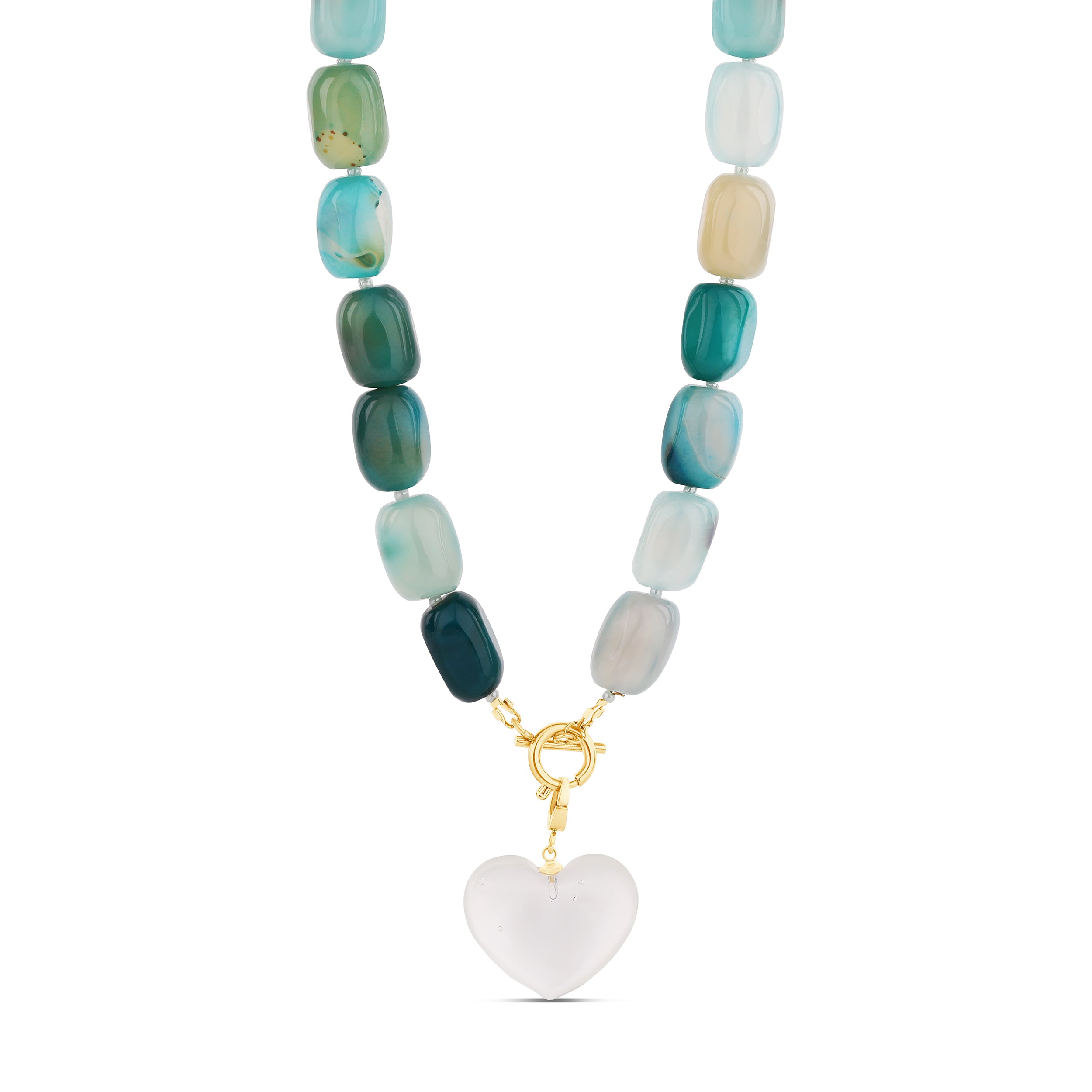 Blue Removable Crystal Heart Necklace