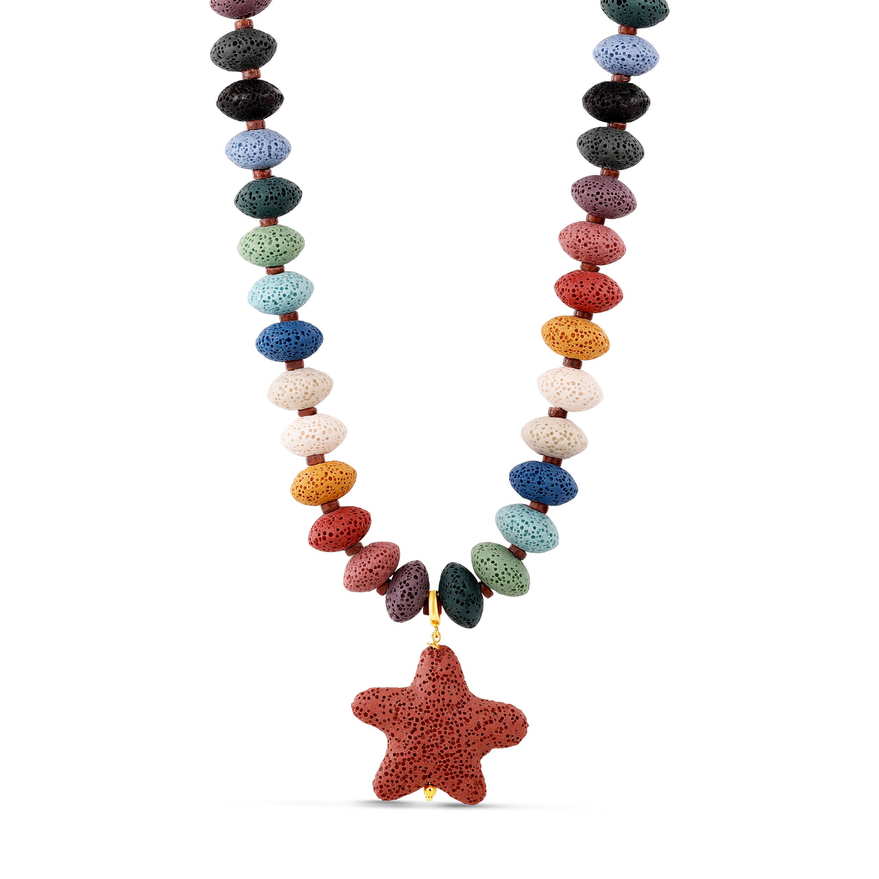 Lava Stone Starfish Necklace