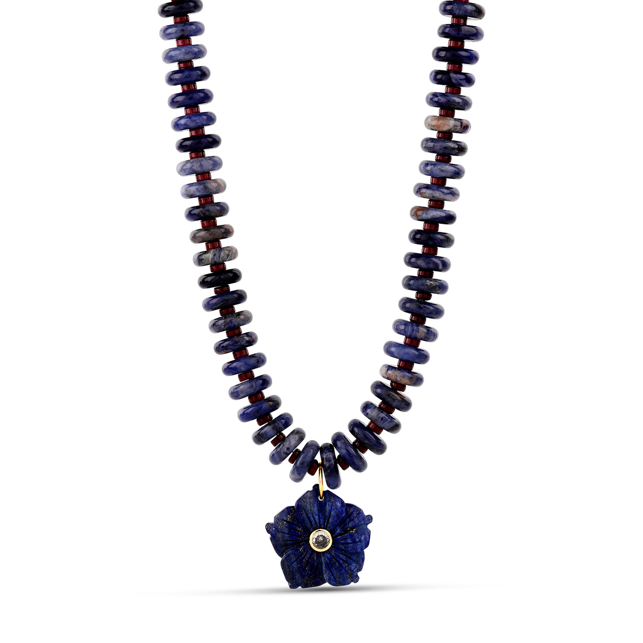 Midnight Hibiscus Gemstone Necklace