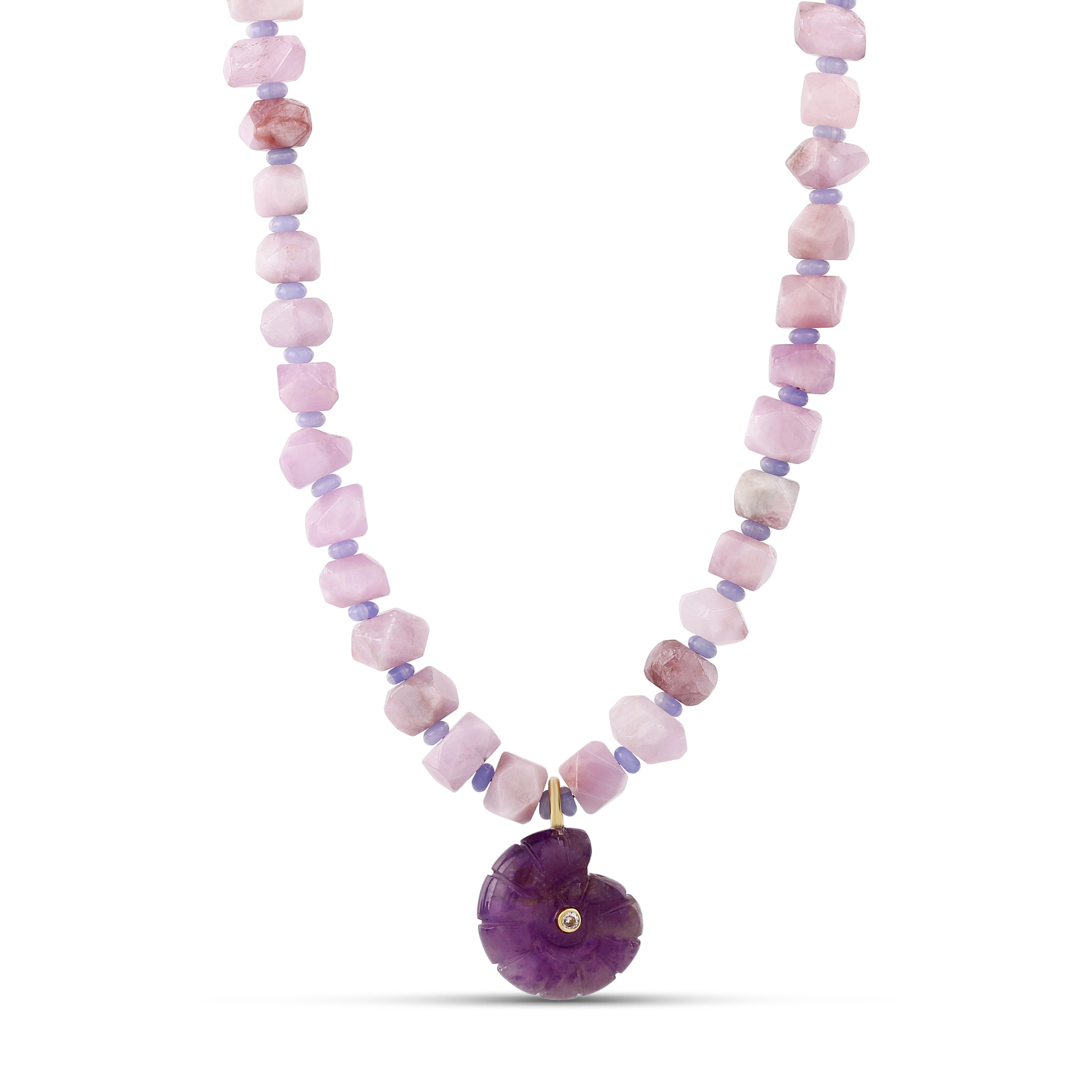 Lilac Shell Gemstone Necklace