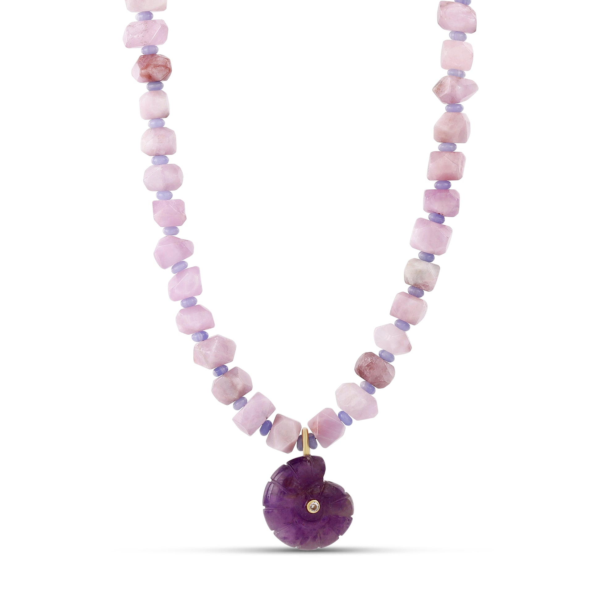 Lilac Shell Gemstone Necklace