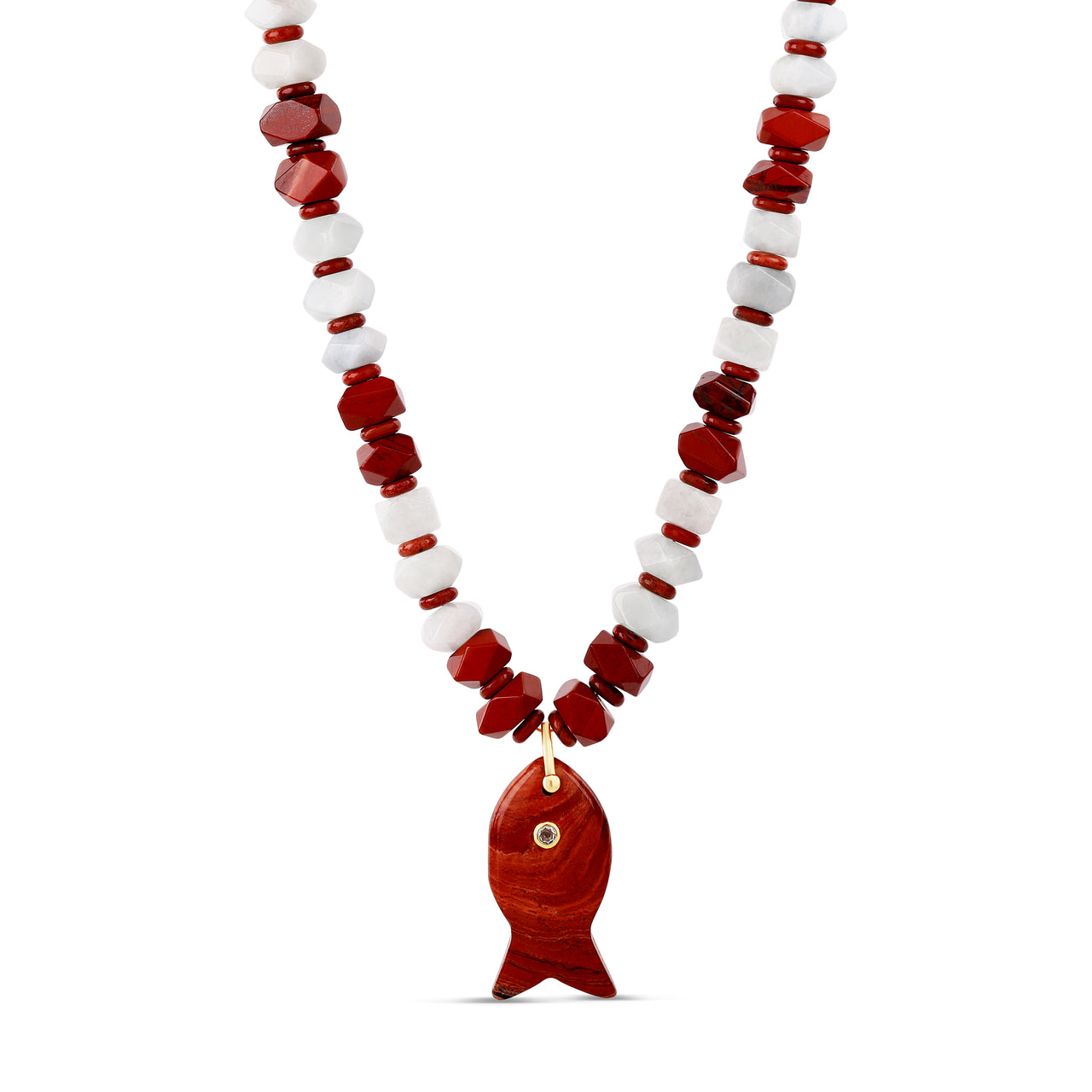 Red Jasper Fish Gemstone Necklace