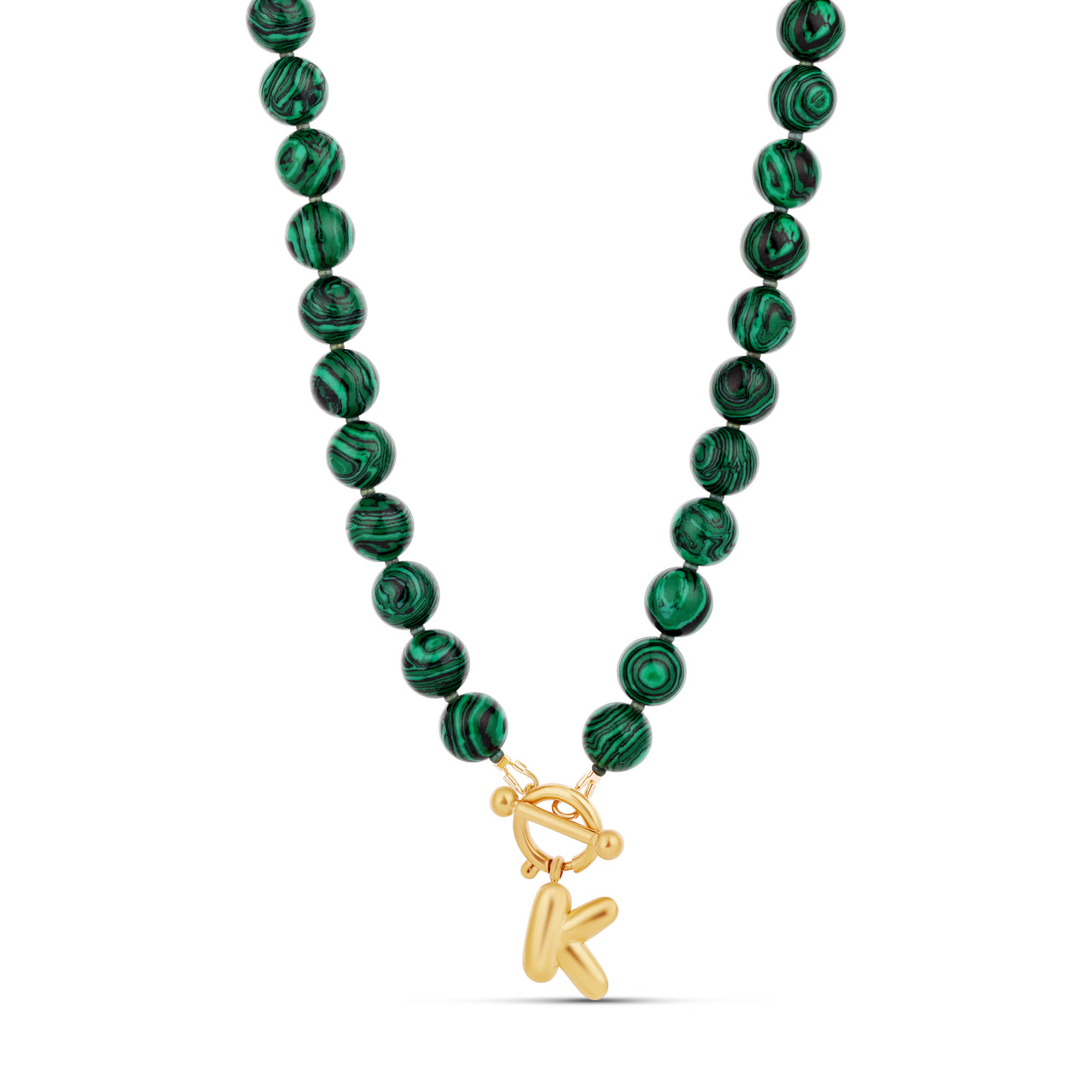 Malachite Initial Necklace