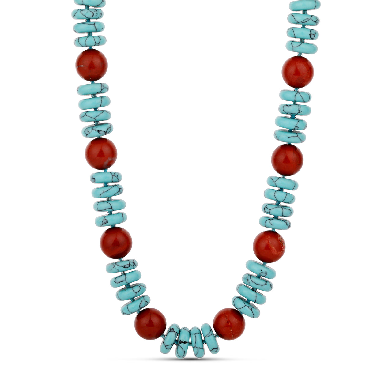 Turquoise and Red Jasper Necklace