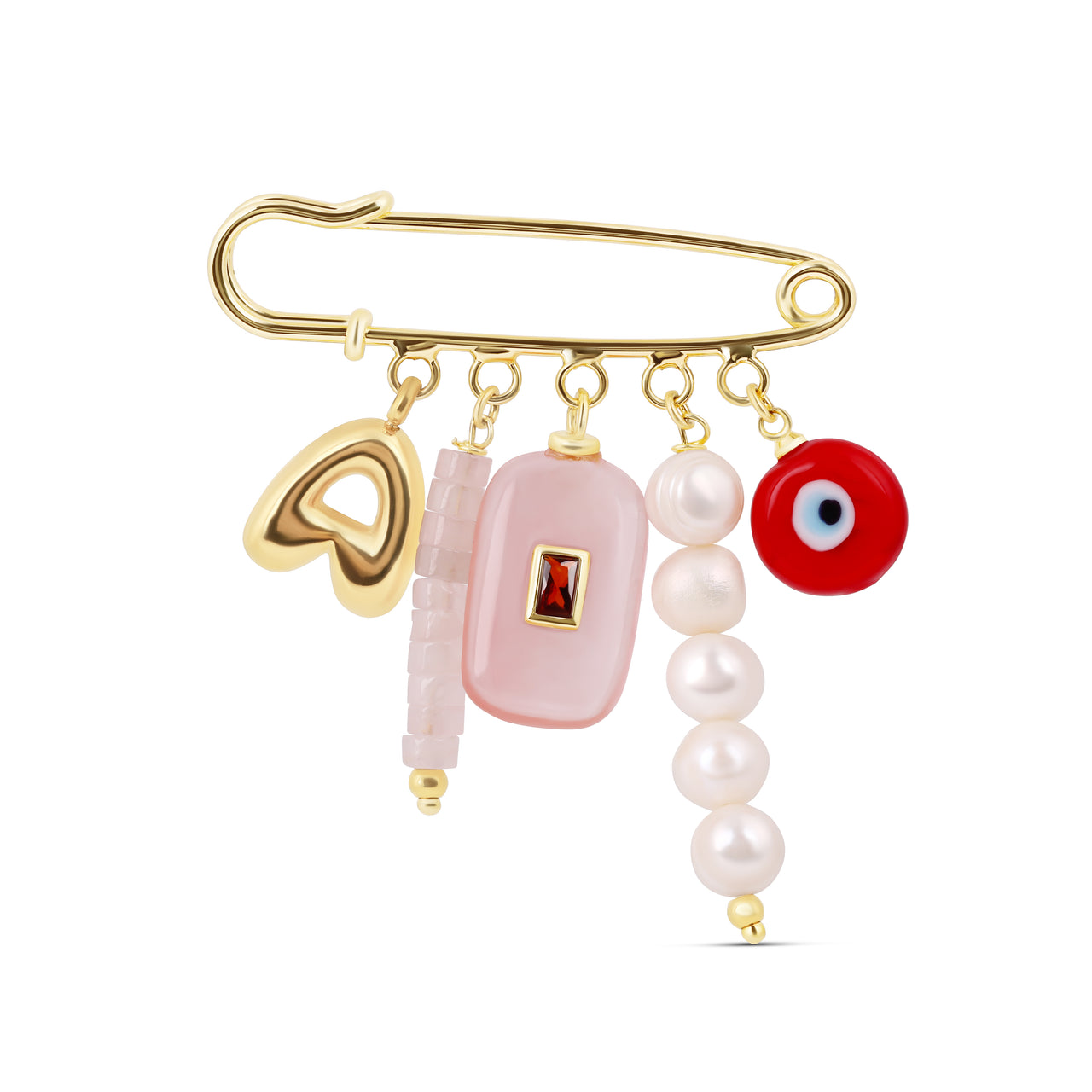 Personalized Pink Charm Statement Brooch