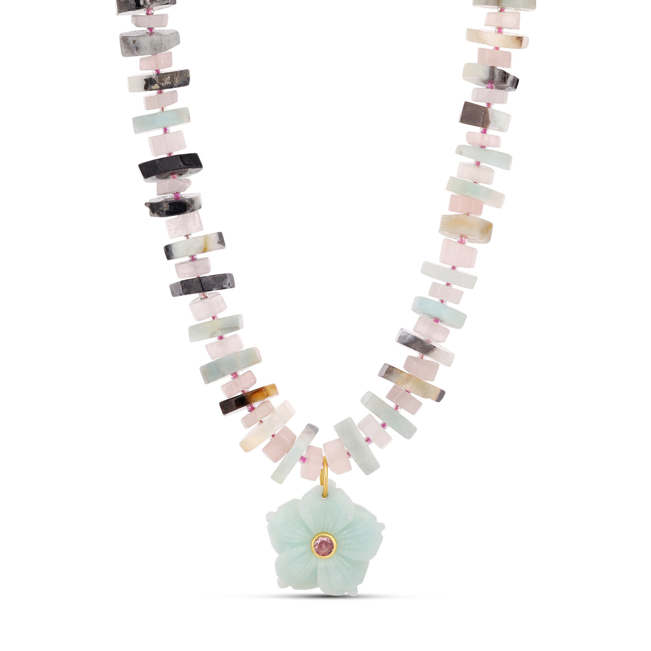 Light Blue Hibiscus Necklace