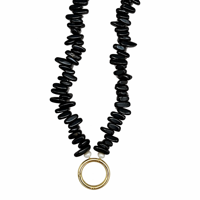 Black Beaded Sunglasses Necklace