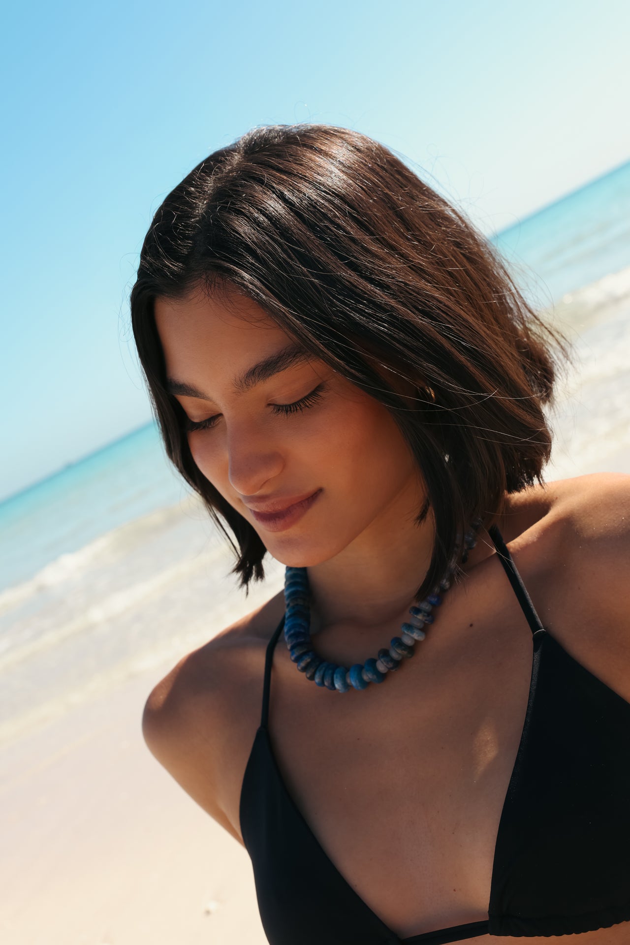 Navy Gemstone Choker