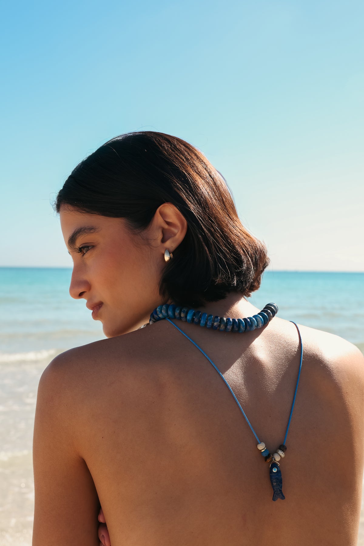 Navy Gemstone Choker