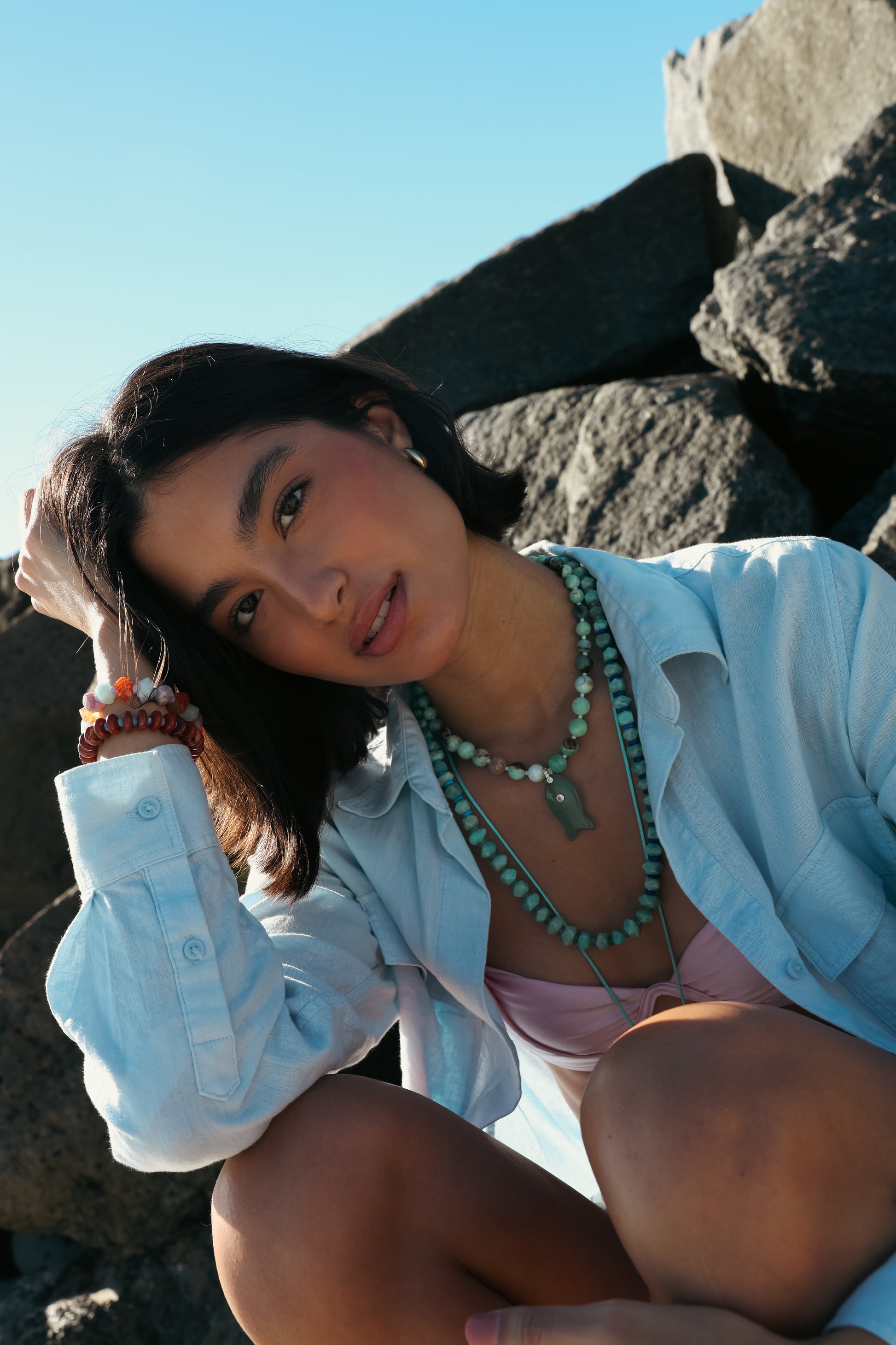 Green Fish Gemstone Necklace