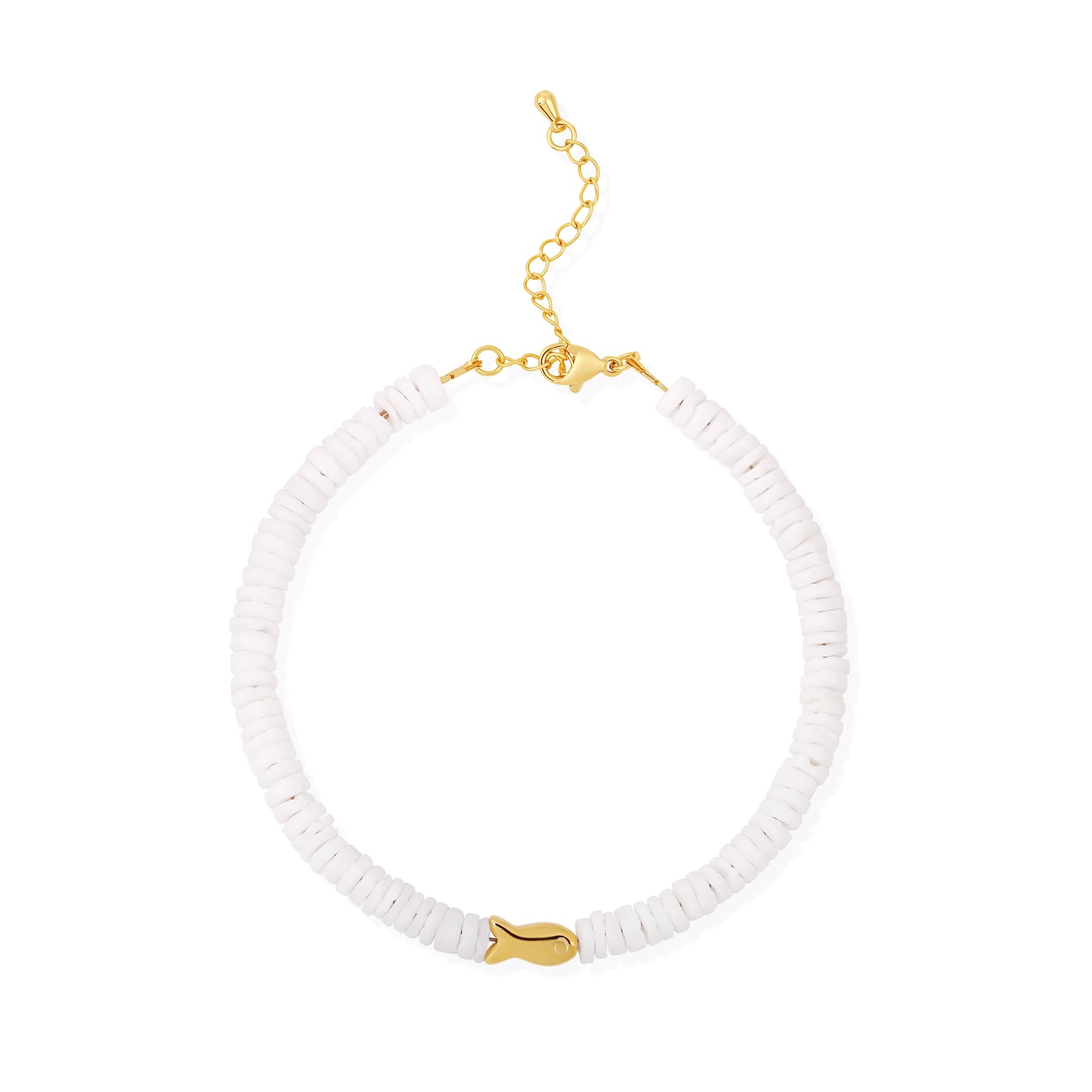 Coastal Gold Fish White Shell Anklet