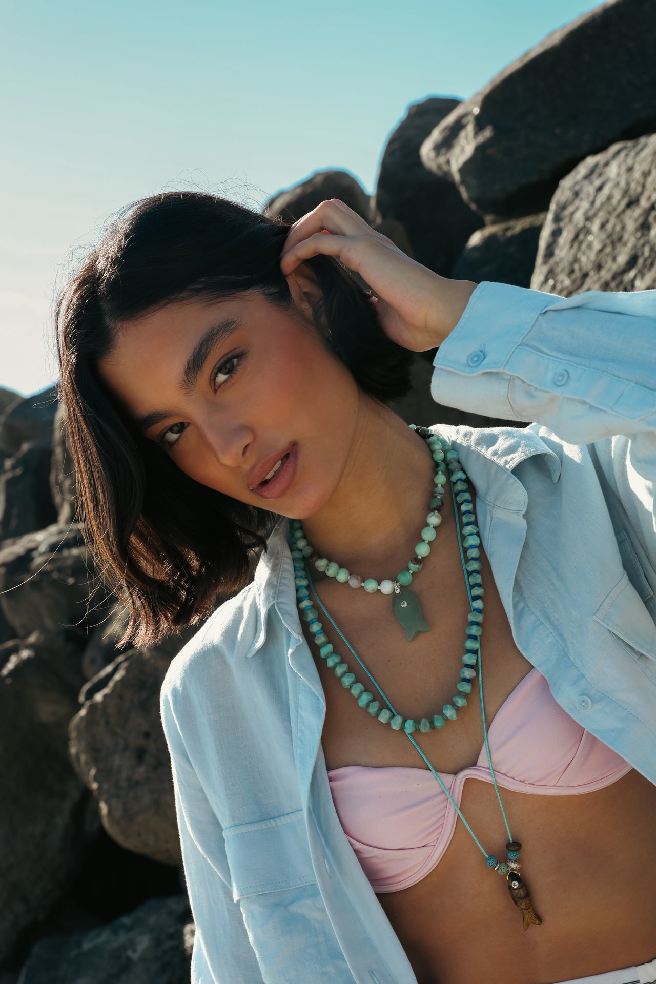 Green Fish Gemstone Necklace