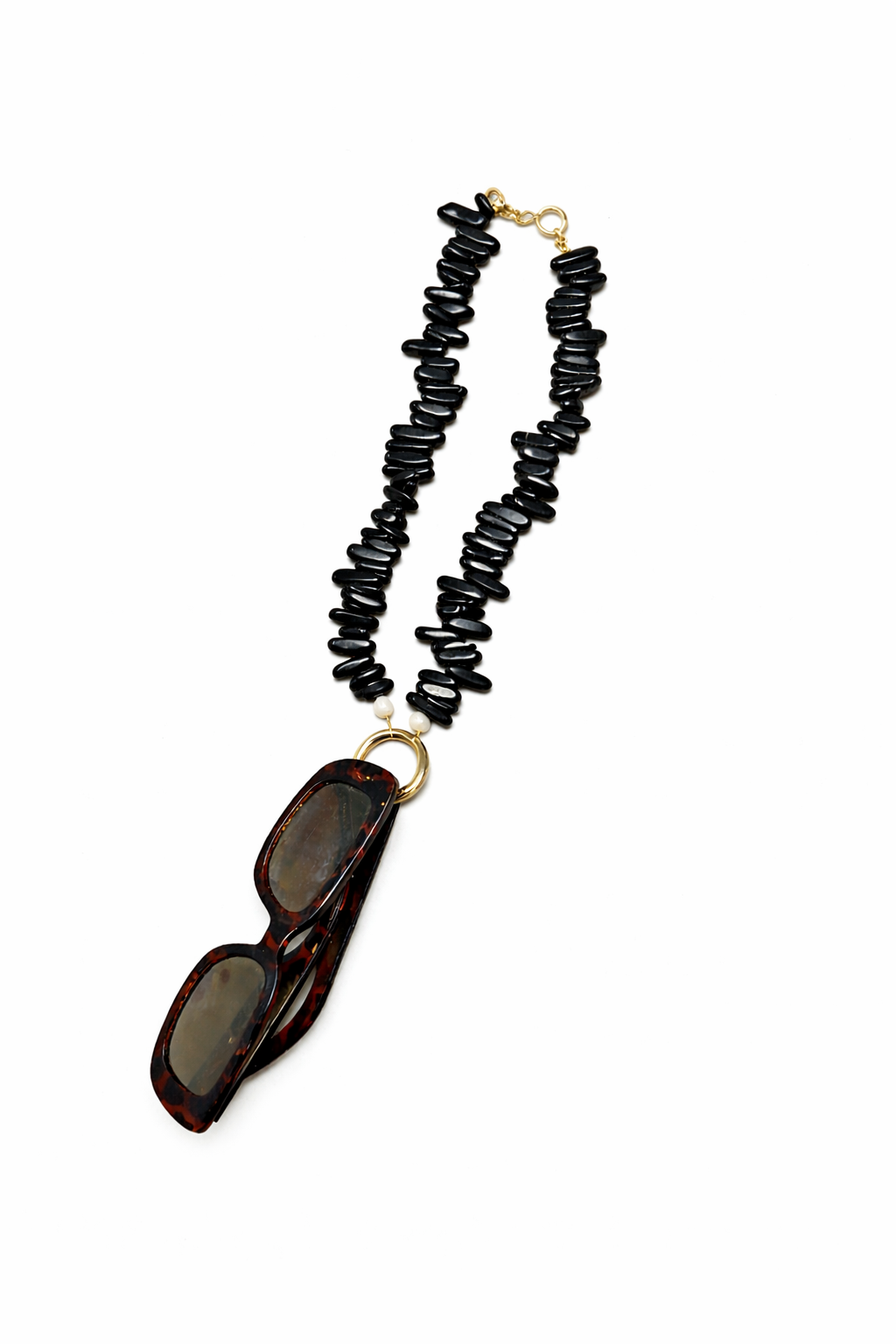 Black Beaded Sunglasses Necklace