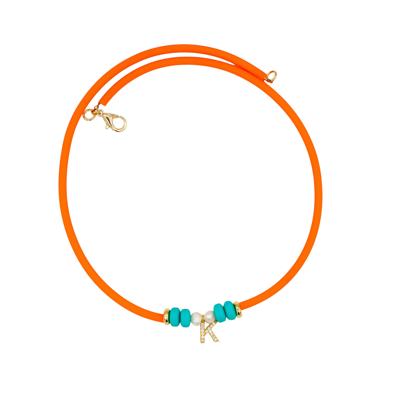 The Neon Orange Initial Necklace