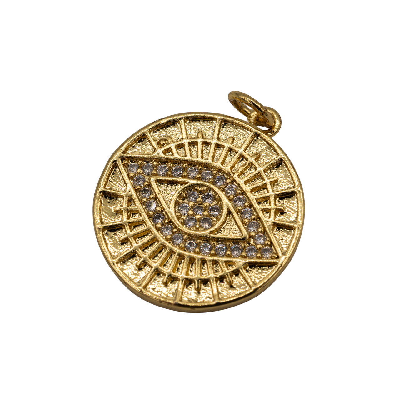 Gold Evil Eye Medallion Charm