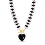 Black and White Heart Necklace - Hannah B by Hannah Bender