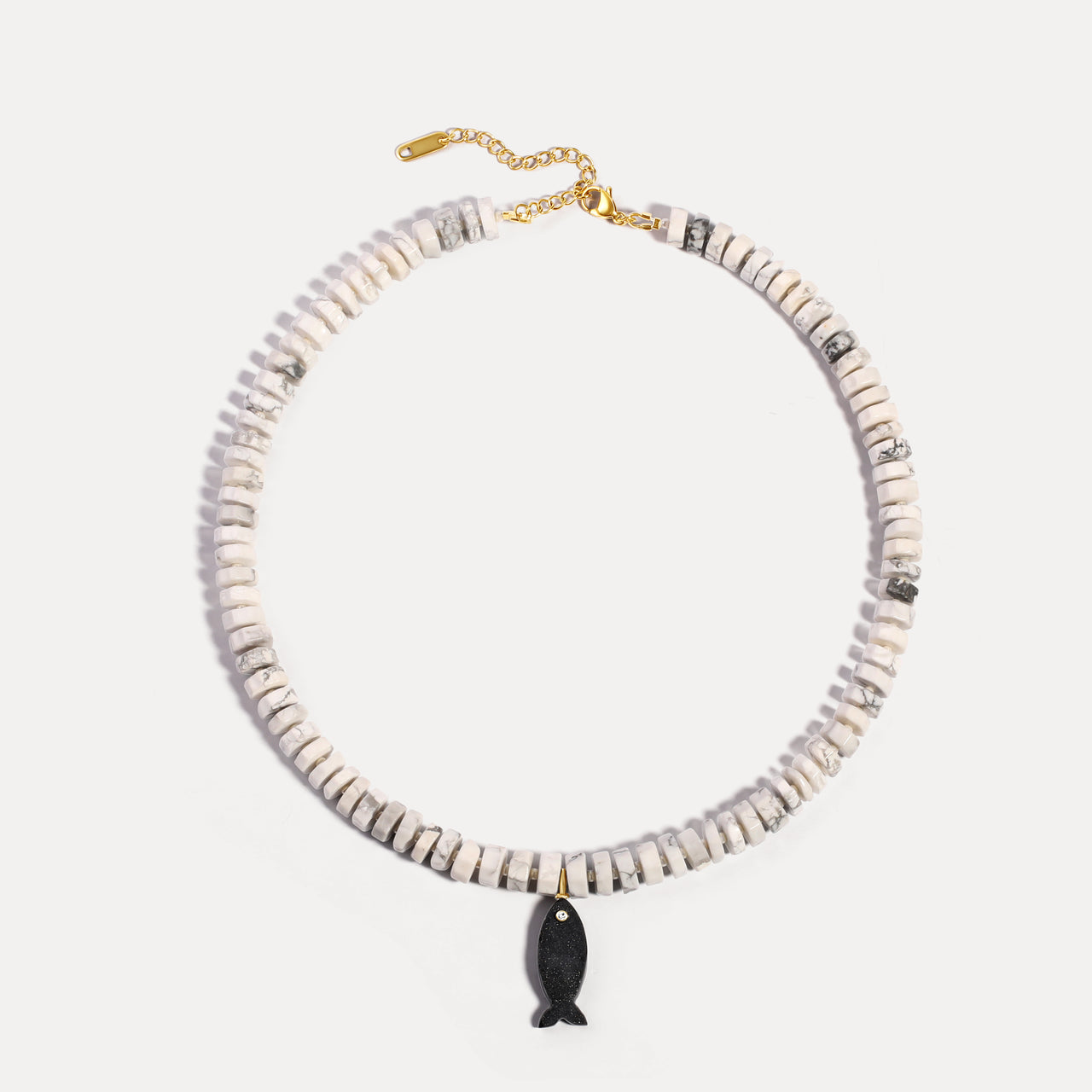 Black and White Fish Necklace