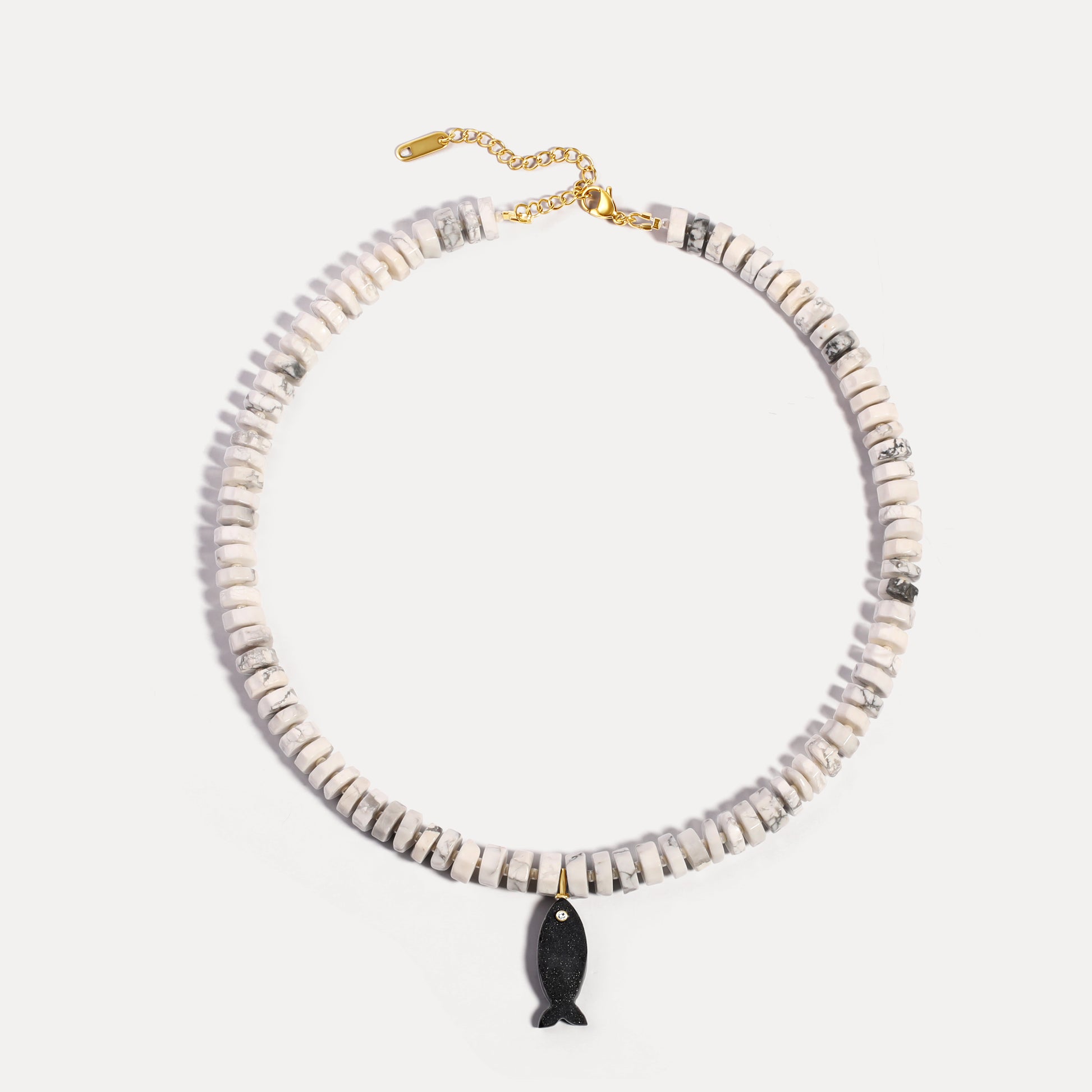 Black and White Fish Necklace