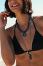 Blue Long Fish Charm Necklace - Hannah B by Hannah Bender