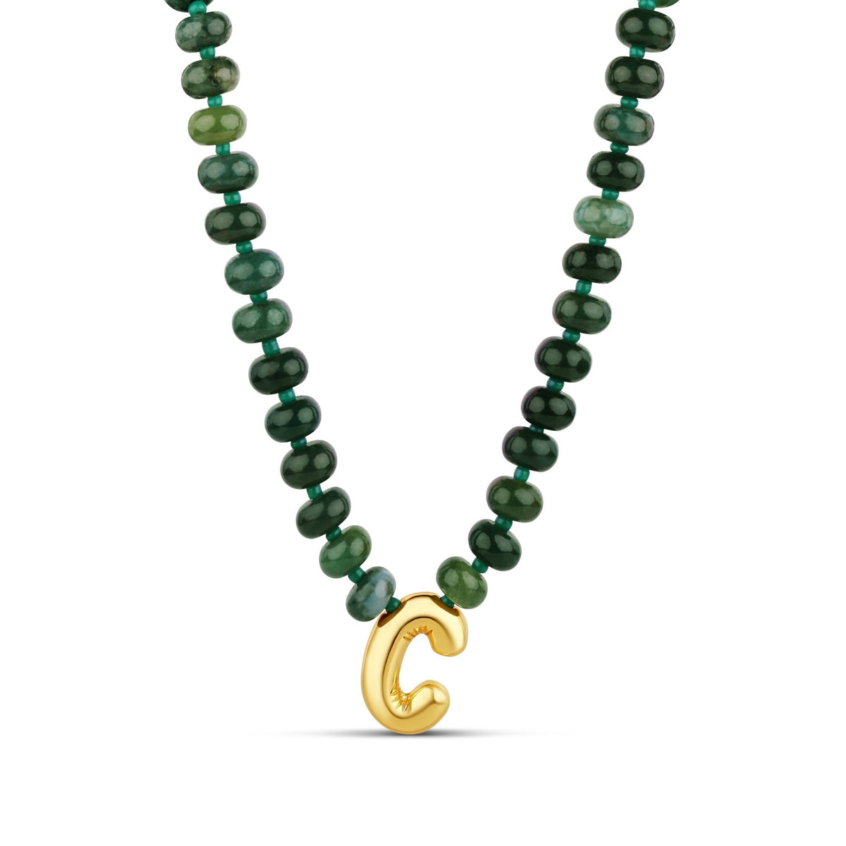 Bubble Initial Beaded Necklace - Hannah B by Hannah Bender
