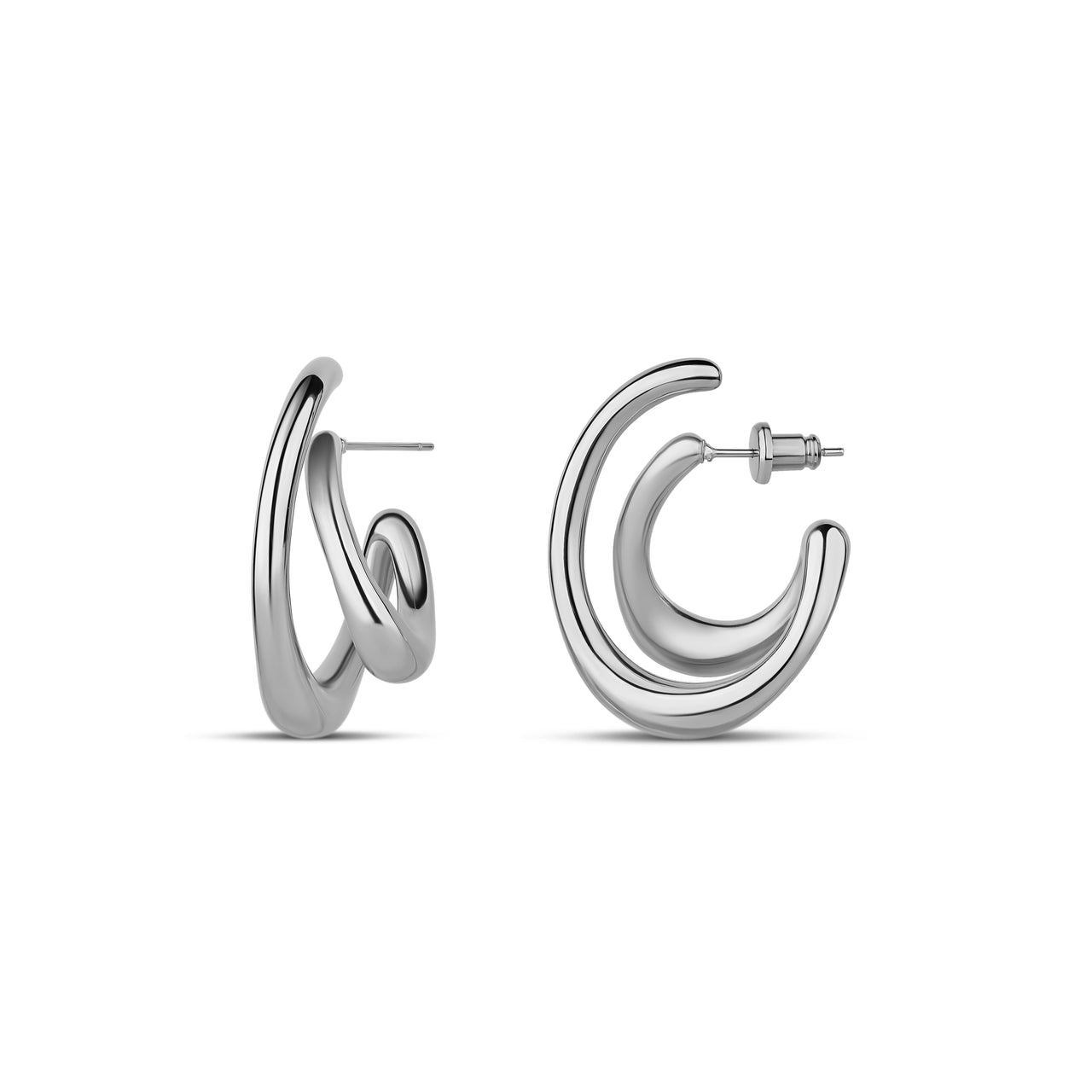 Sculpted Double Hoop Earrings