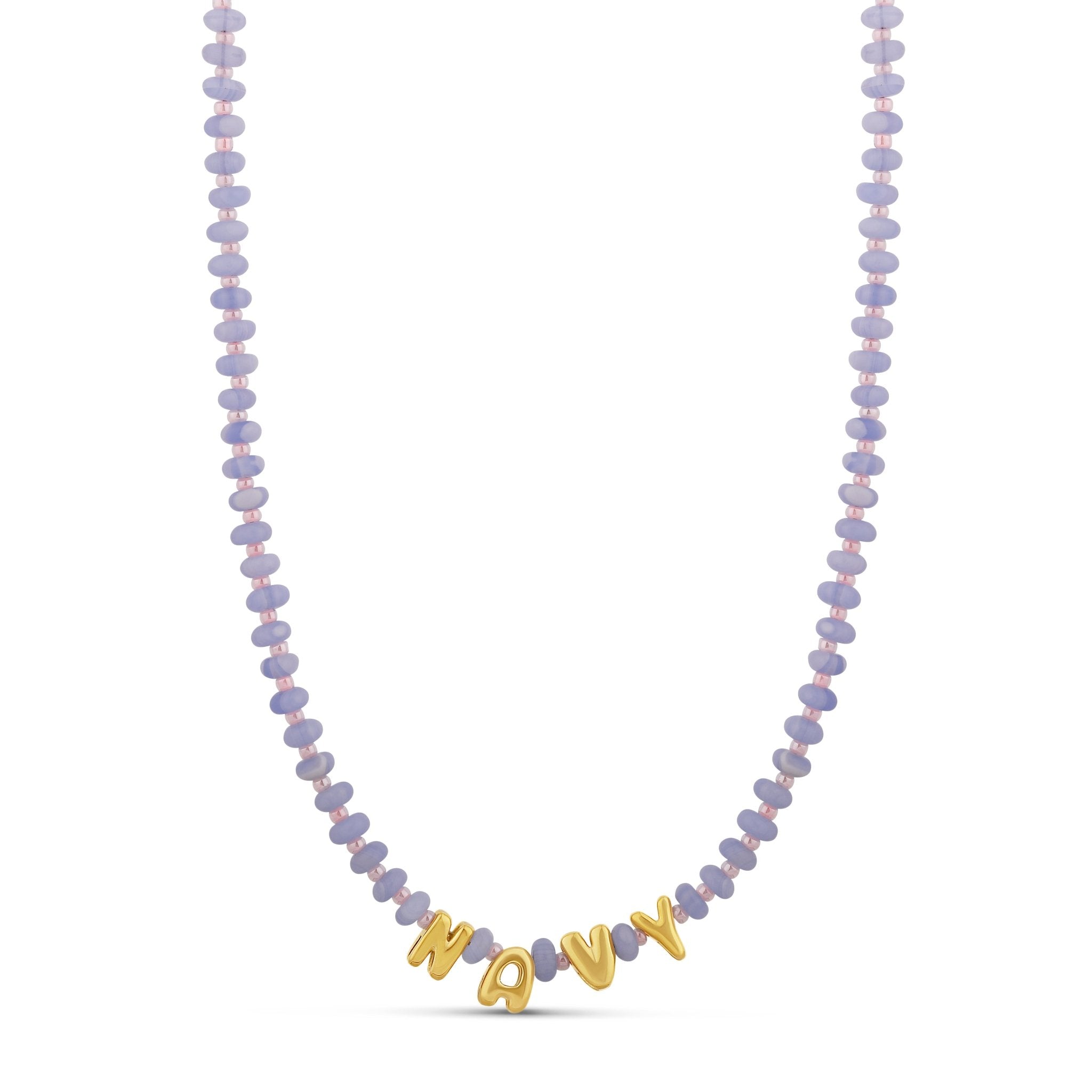 Custom Name Beaded Necklace - Personalized Letter Necklace (6 Colors) - Hannah B by Hannah Bender