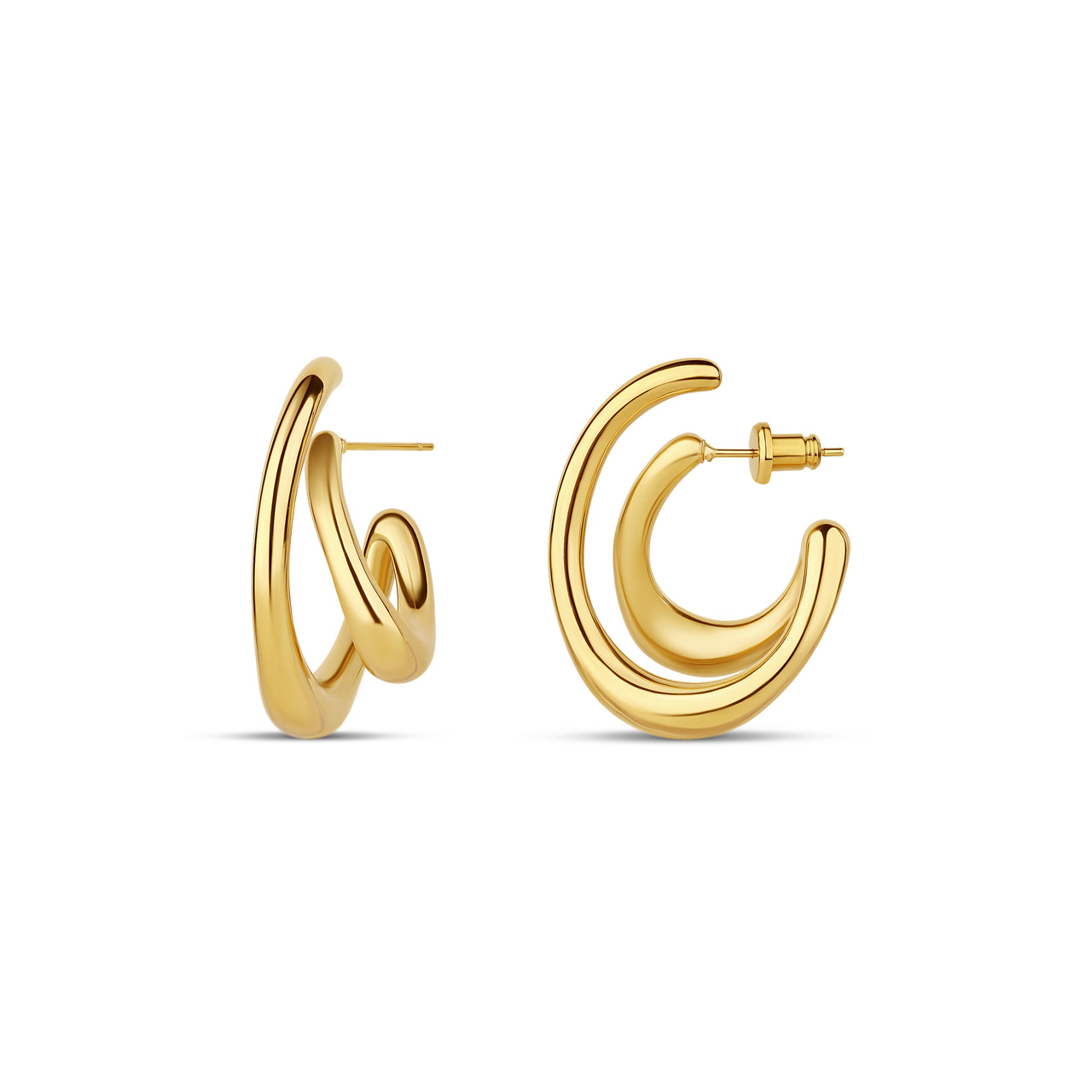 Sculpted Double Hoop Earrings