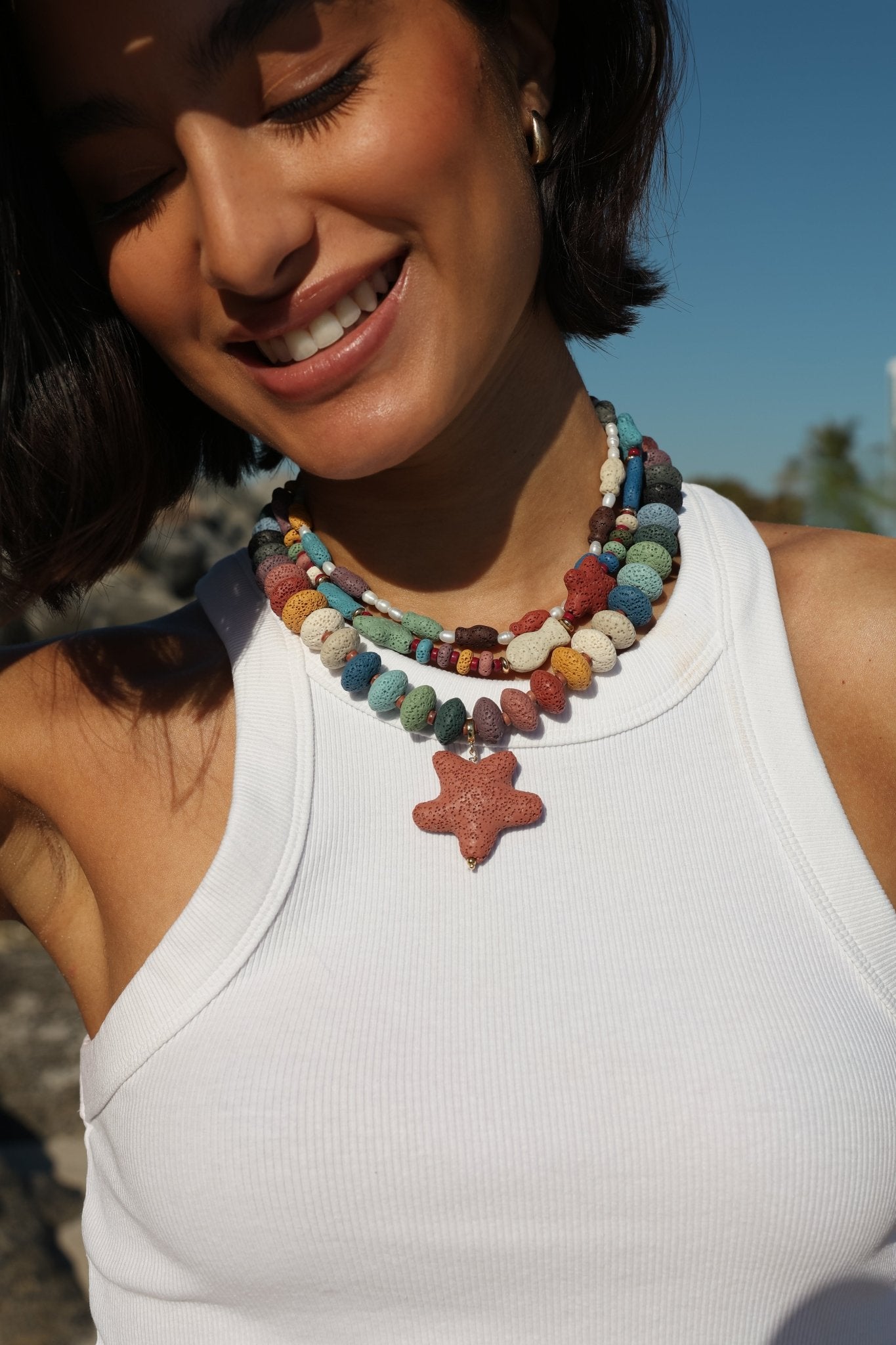 Lava Fish & Pearl Choker - Hannah B by Hannah Bender