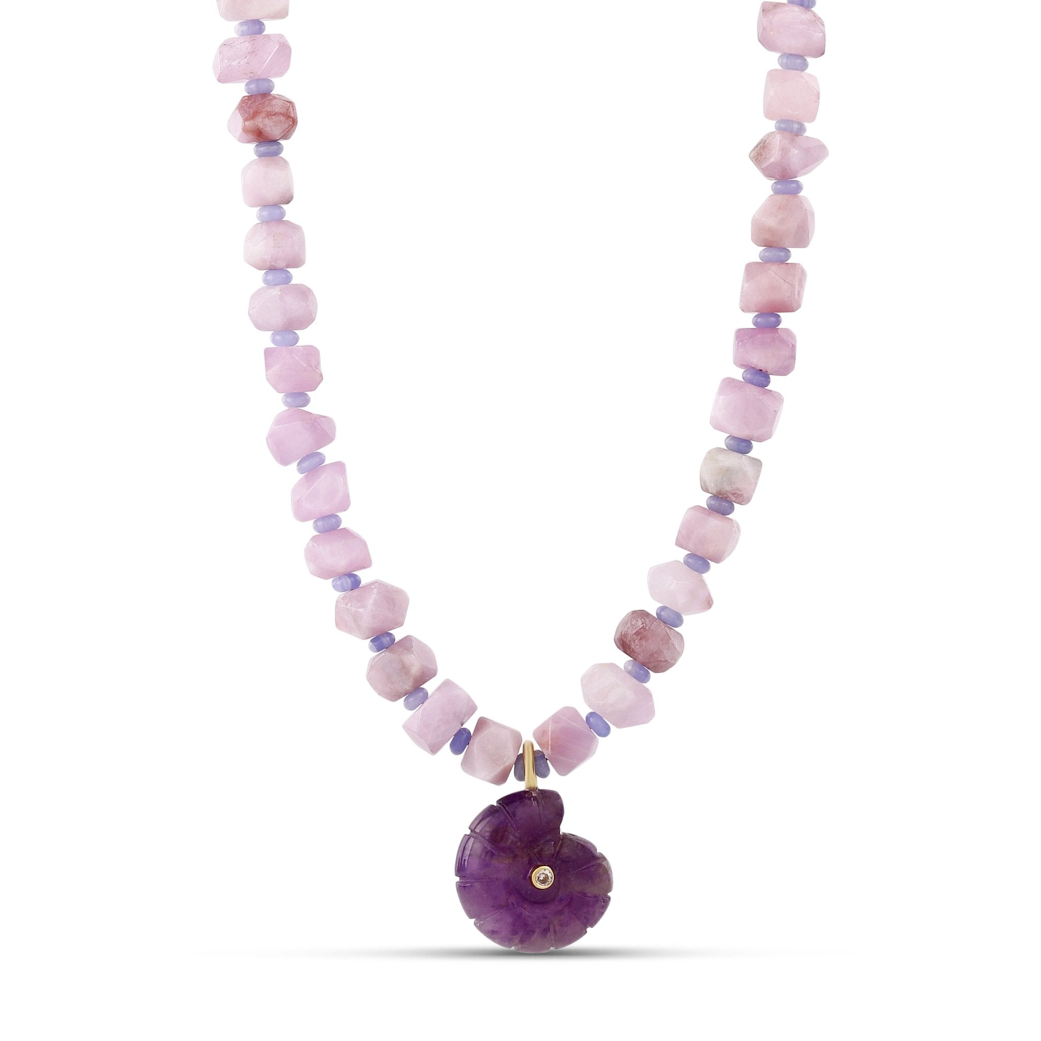 Lilac Shell Gemstone Necklace - Hannah B by Hannah Bender