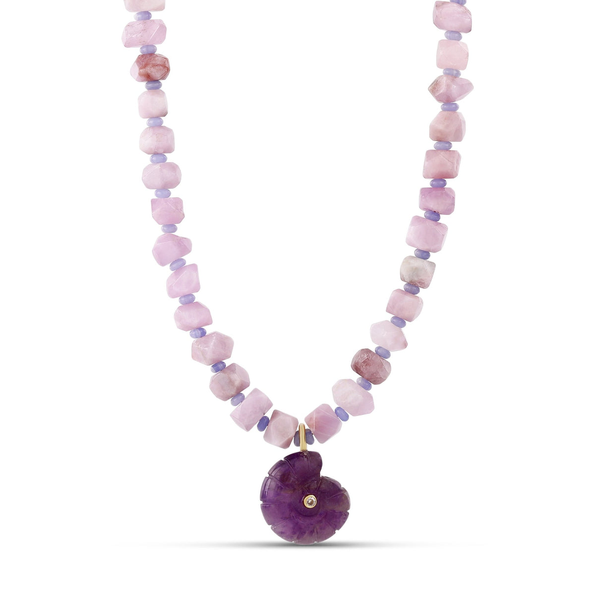 Lilac Shell Gemstone Necklace - Hannah B by Hannah Bender