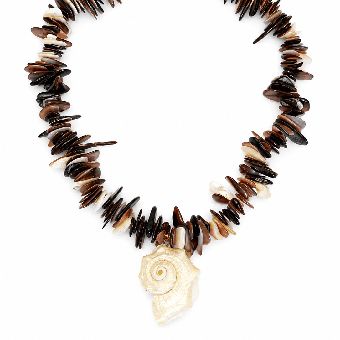 Mocha Tide Shell Necklace - Hannah B by Hannah Bender
