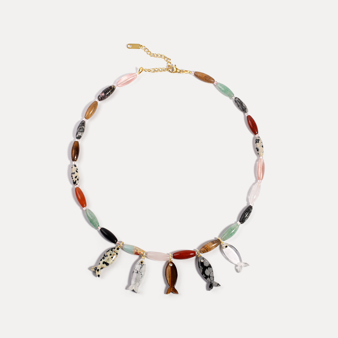 Coastal Charm Multi Fish Necklace